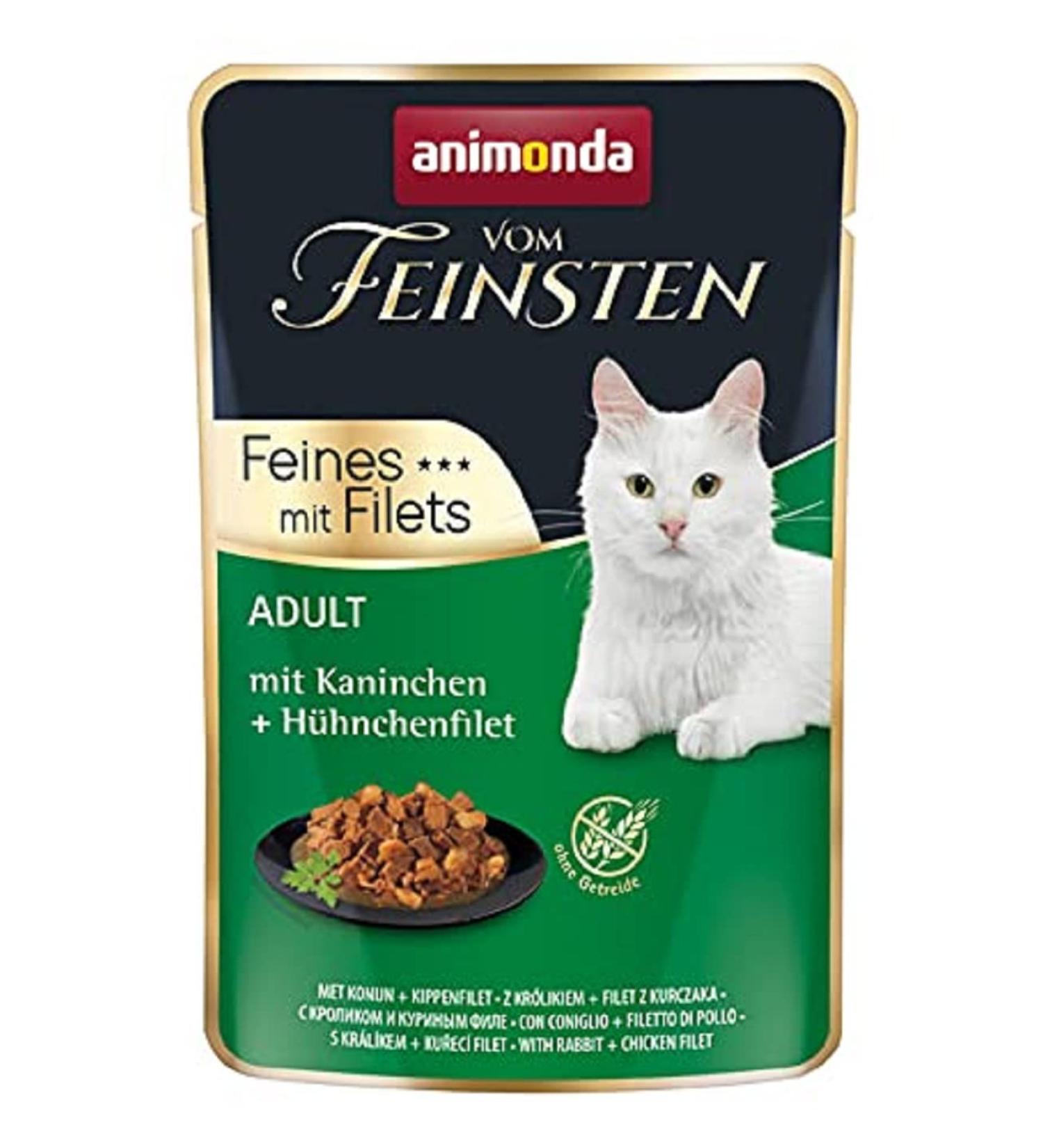 Animonda of the finest adult cat food wet food for adult cats fine with fillets with rabbits and chicken fillet 18 x 85g rabbits and chicken fillet 1.53 kg (1 Pack)