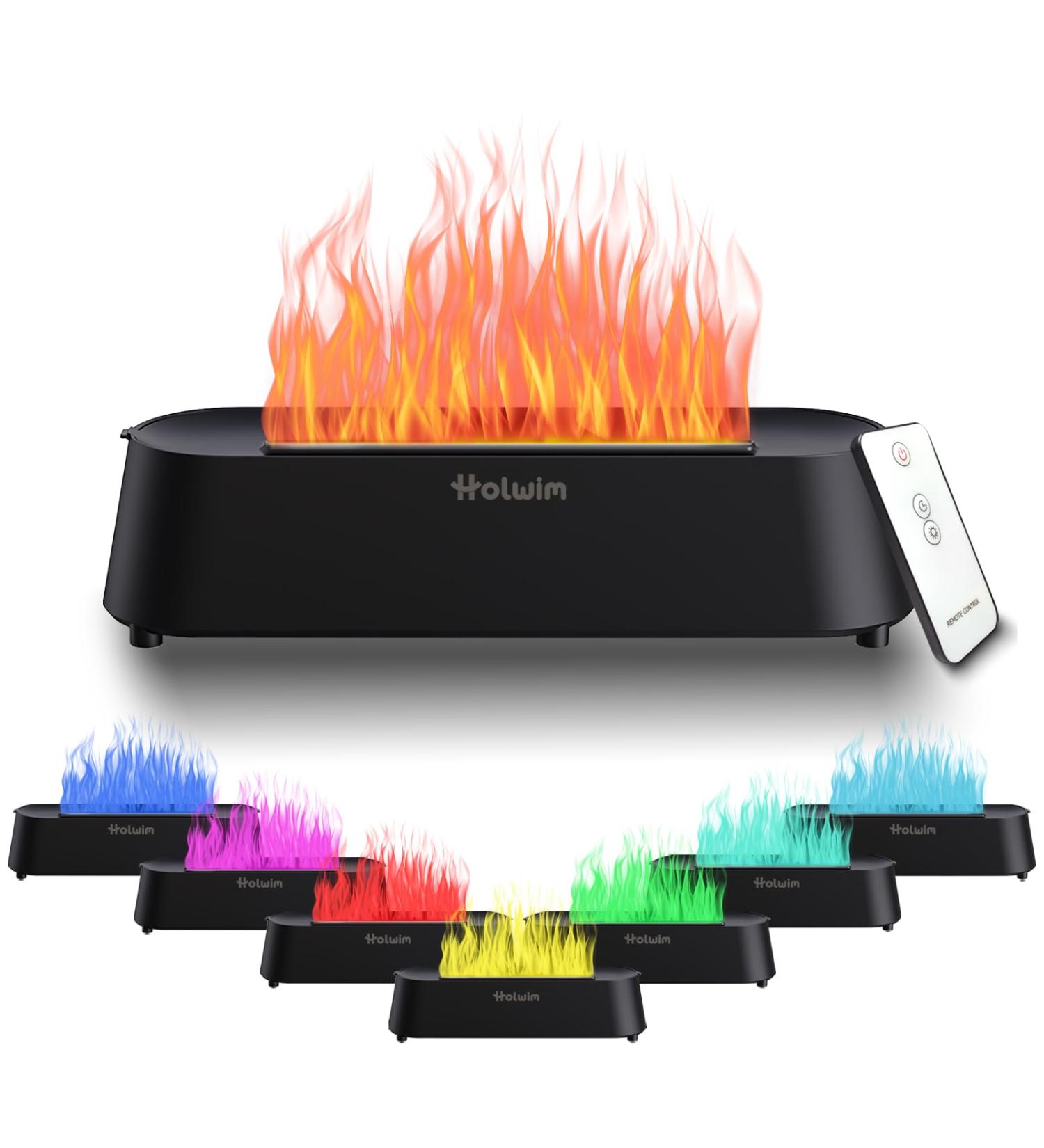 Holwim Aroma Diffuser - 200ml Essential Oil Humidifier with 7 Color Flames Remote Control & Auto Shut-off - Perfect for Home Office & Yoga - Buy Online on GoSupps.com