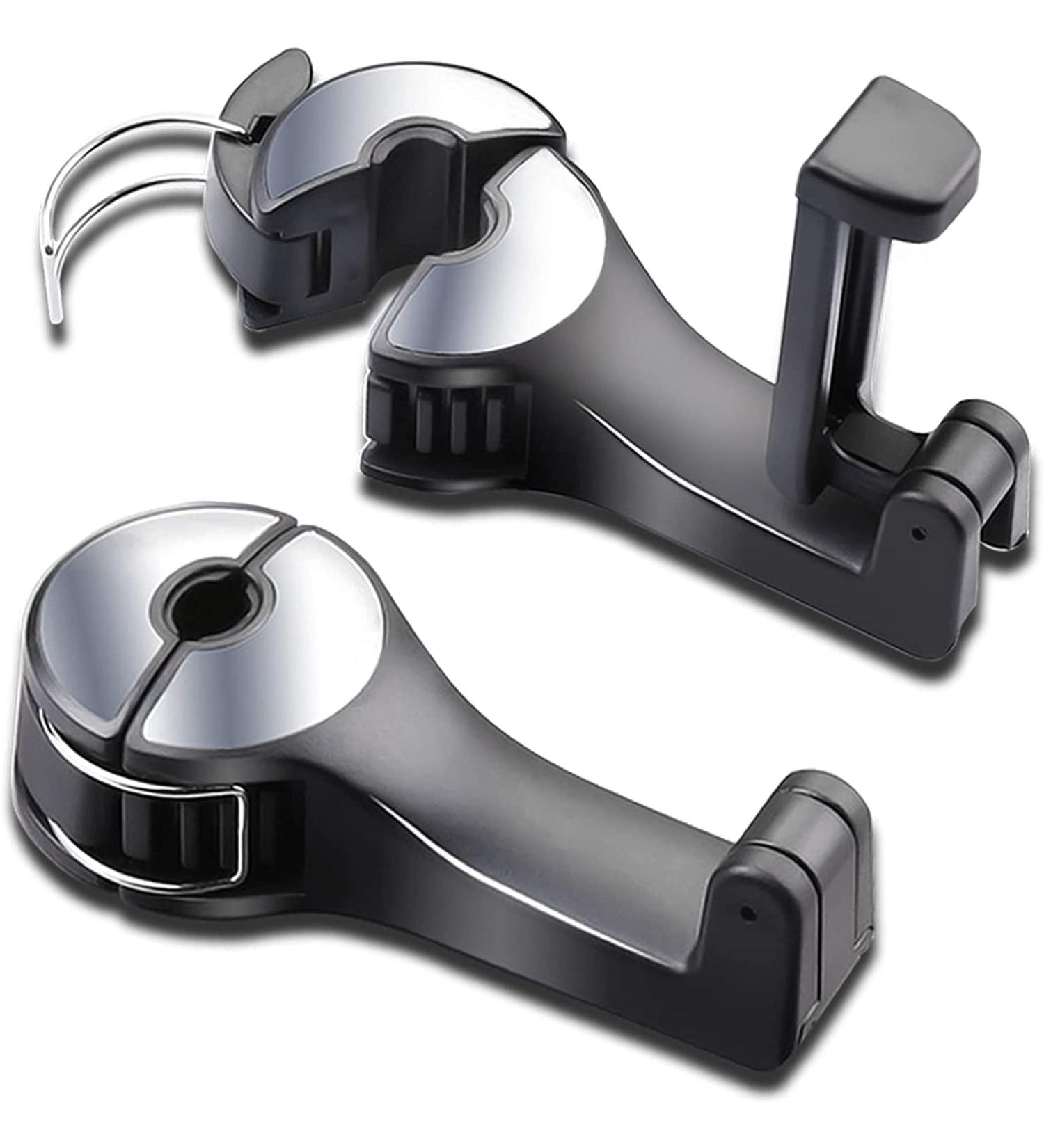 PKKP 2-Piece Car Headrest Hooks & Phone Holder - 360 Rotatable Universal Accessory for Bags Wallets & Food - Silver - Buy Online on GoSupps.com