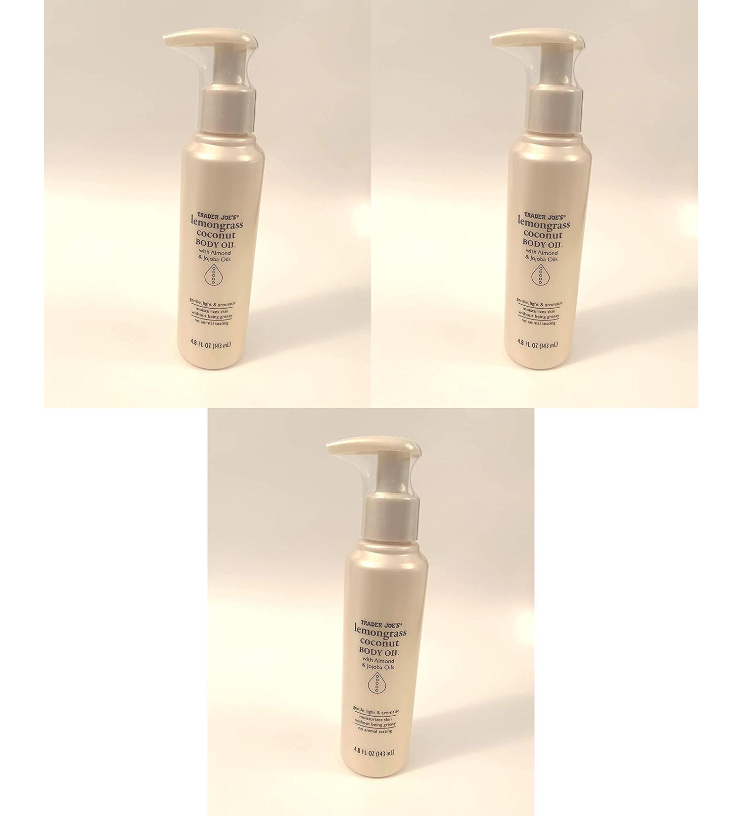 Trader Joes Lemongrass & Coconut Body Oils with Almond & Jojoba Oils 3 Pack