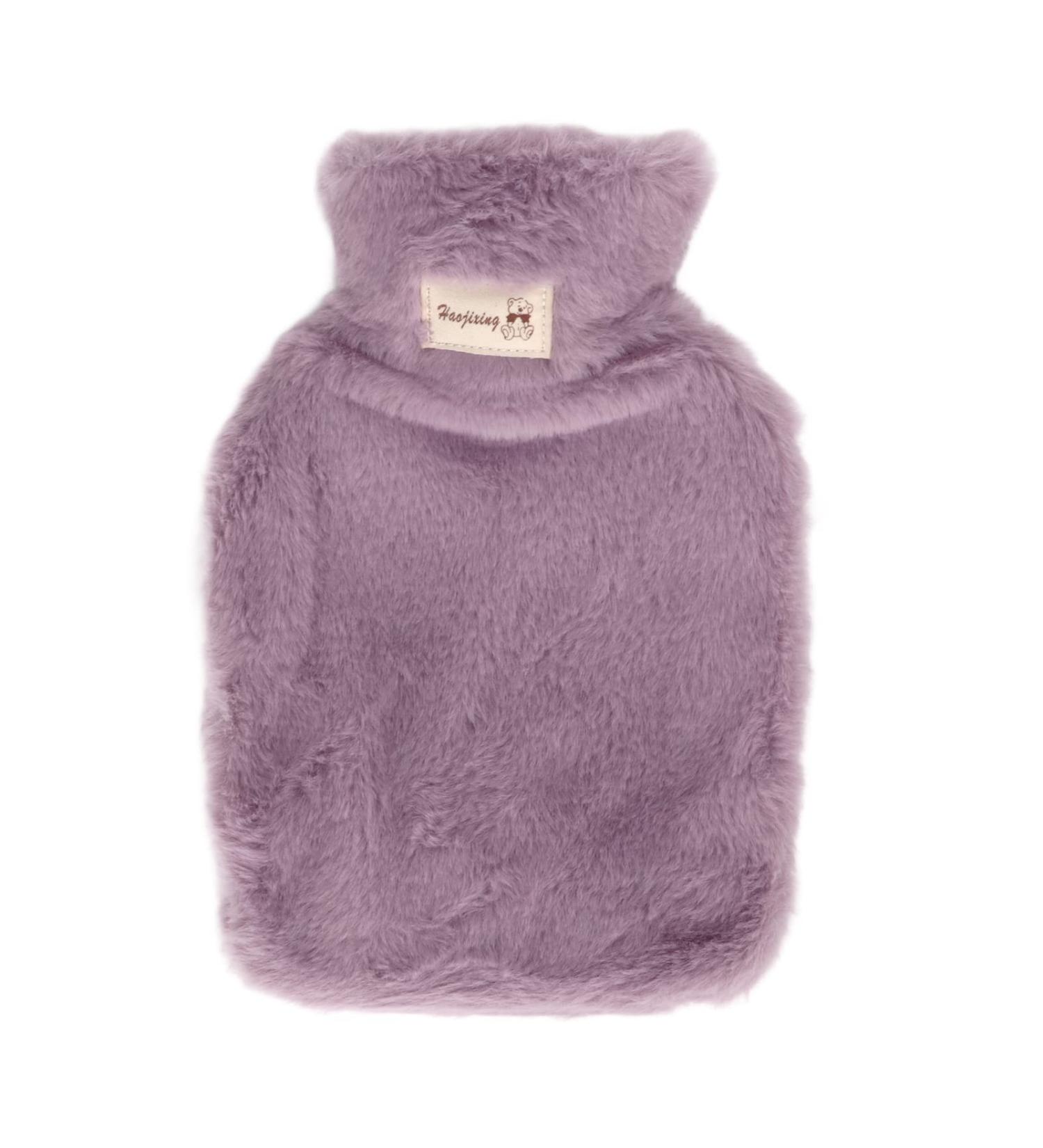 Plush Hot Water Bottle 1000 ML - Wide Mouth Anti-Slip Texture Perfect for School - Purple Color - Buy Online on GoSupps.com