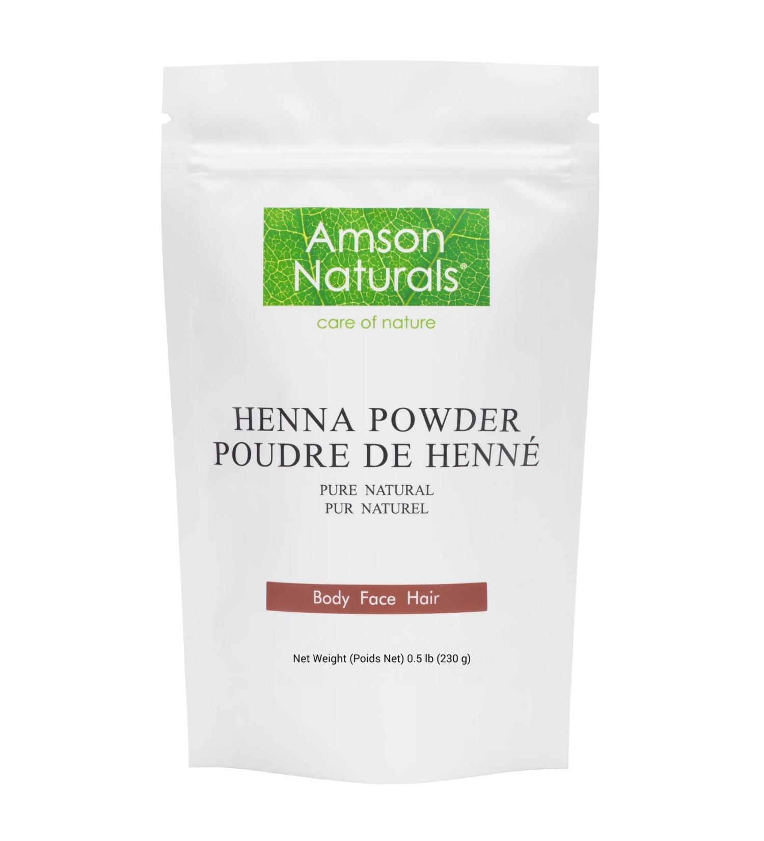 Natural Henna Powder 8oz / 230 g / 0.5 lb (Mehndi) - 100% Pure & Natural by Amson Naturals 230 g (Pack of 1) - Buy Online on GoSupps.com