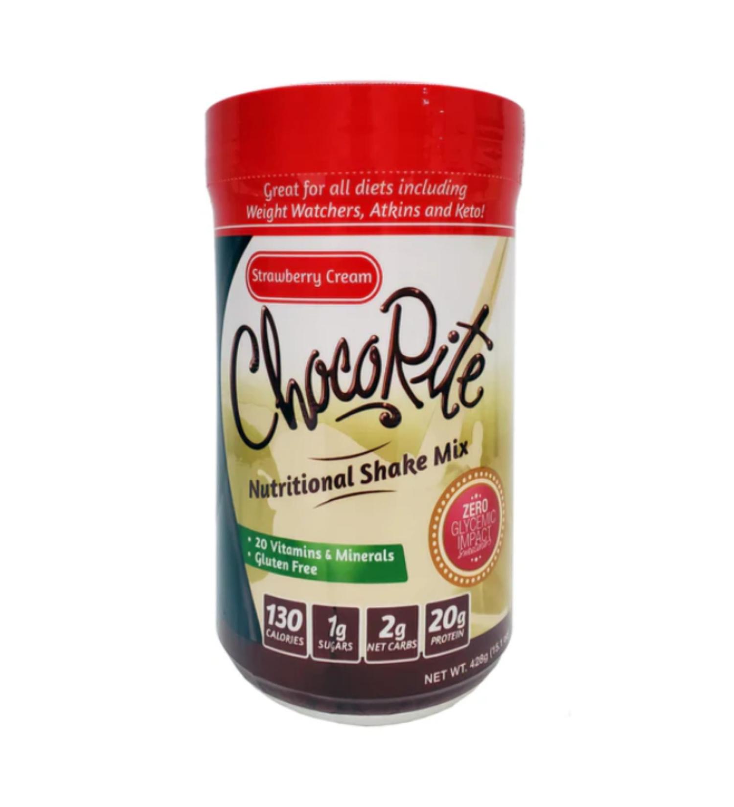 ChocoRite - Protein Shake Mix - Strawberry Cream - 12 Servings - High Protein 20g - Buy Online on GoSupps.com