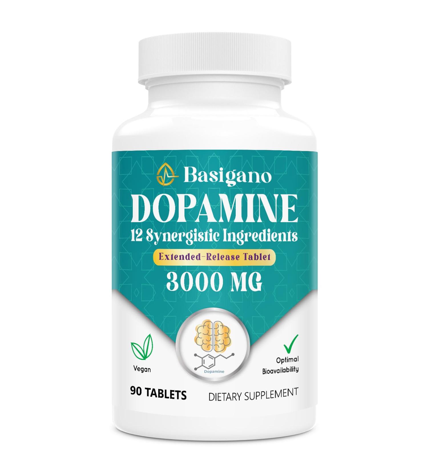 Natural Dopamine Supplement - Boost Energy Focus & Mood | Non-GMO Gluten-Free - 90 Tablets - Buy Online on GoSupps.com