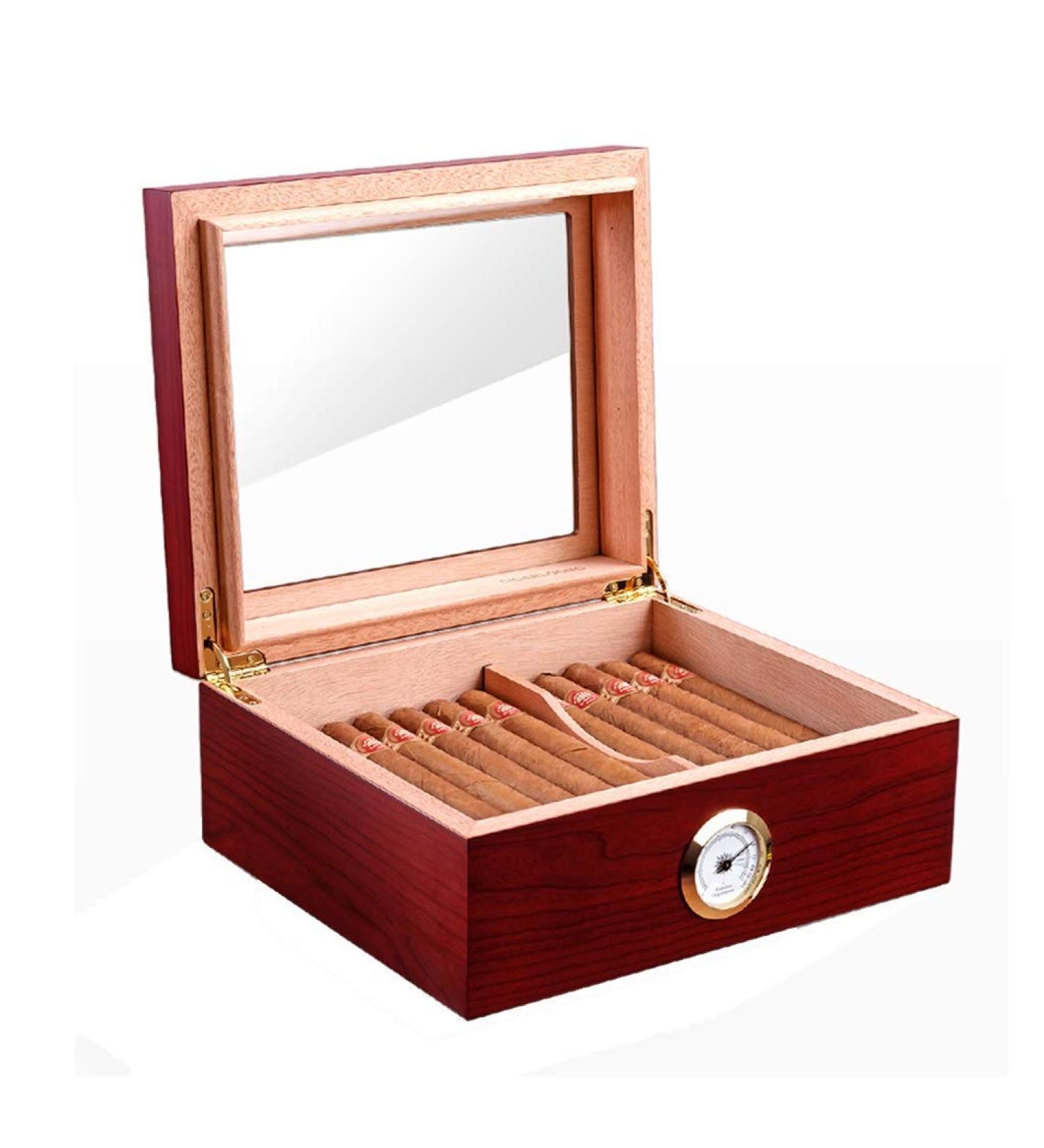 Humidor Cigar Moisturizing and Humidity Cigar Box Portable Cigar Storage Box-Cigar Protector-can Hold 50 - Buy Online on GoSupps.com