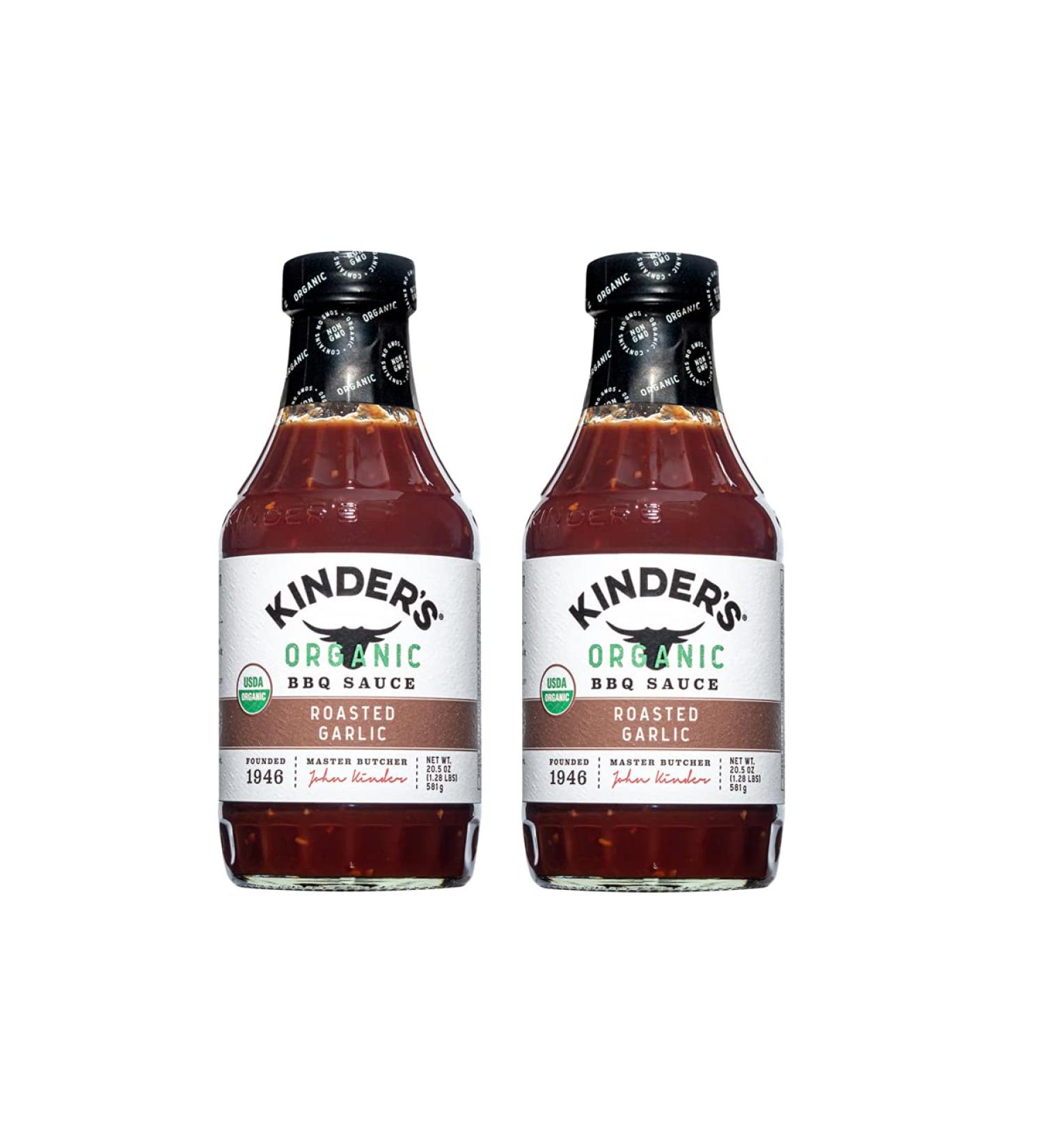 Al Amin Foods Kinder's Organic Roasted Garlic Marinade & Dipping Sauce - 2 Glass Bottles 20.5 oz. each - Buy Online on GoSupps.com