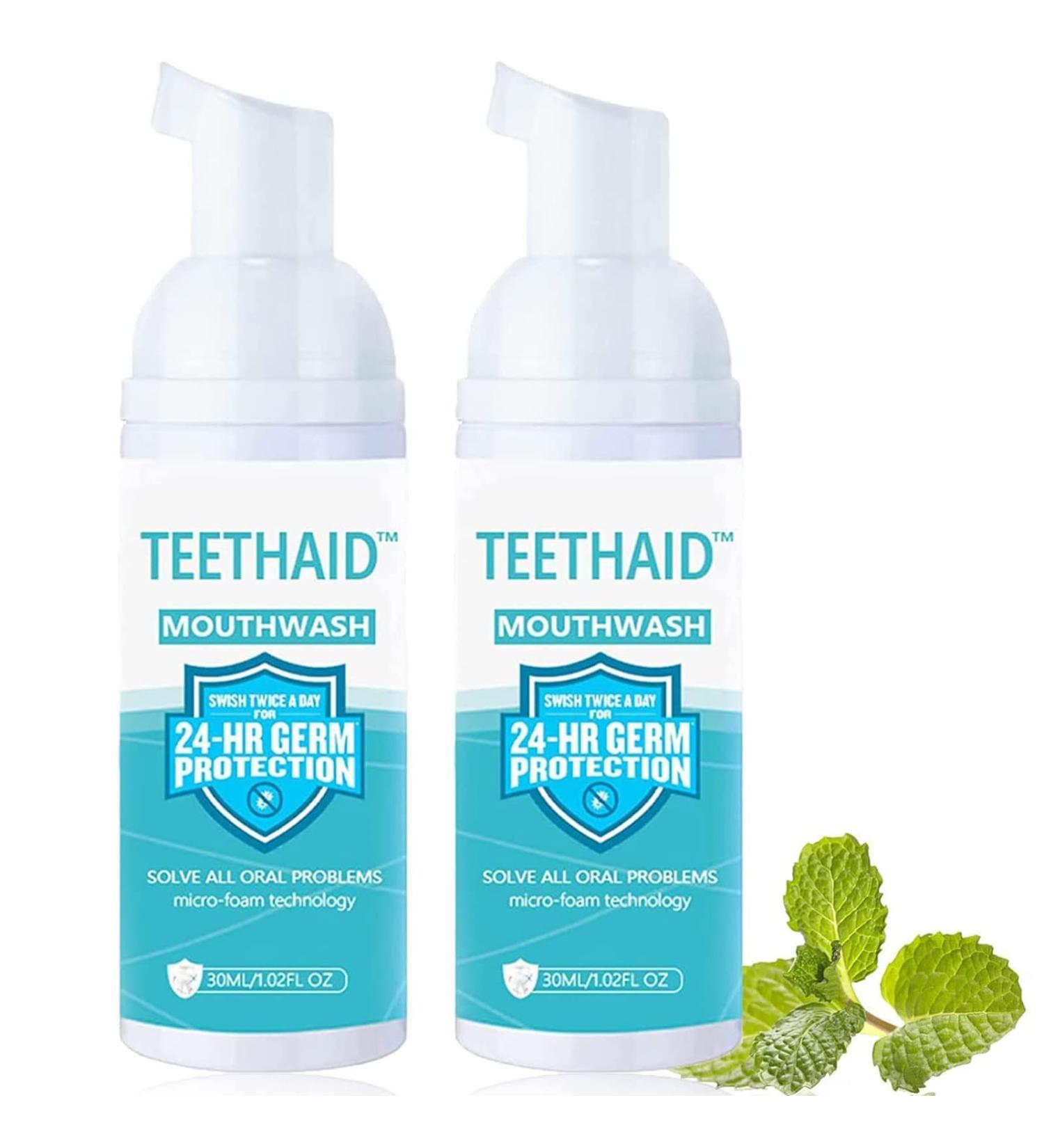 Teethaid Mouthwash & Whitening Foam Toothpaste | Fresh Breath & Dental Health - 50ml | International Shipping - Buy Online on GoSupps.com