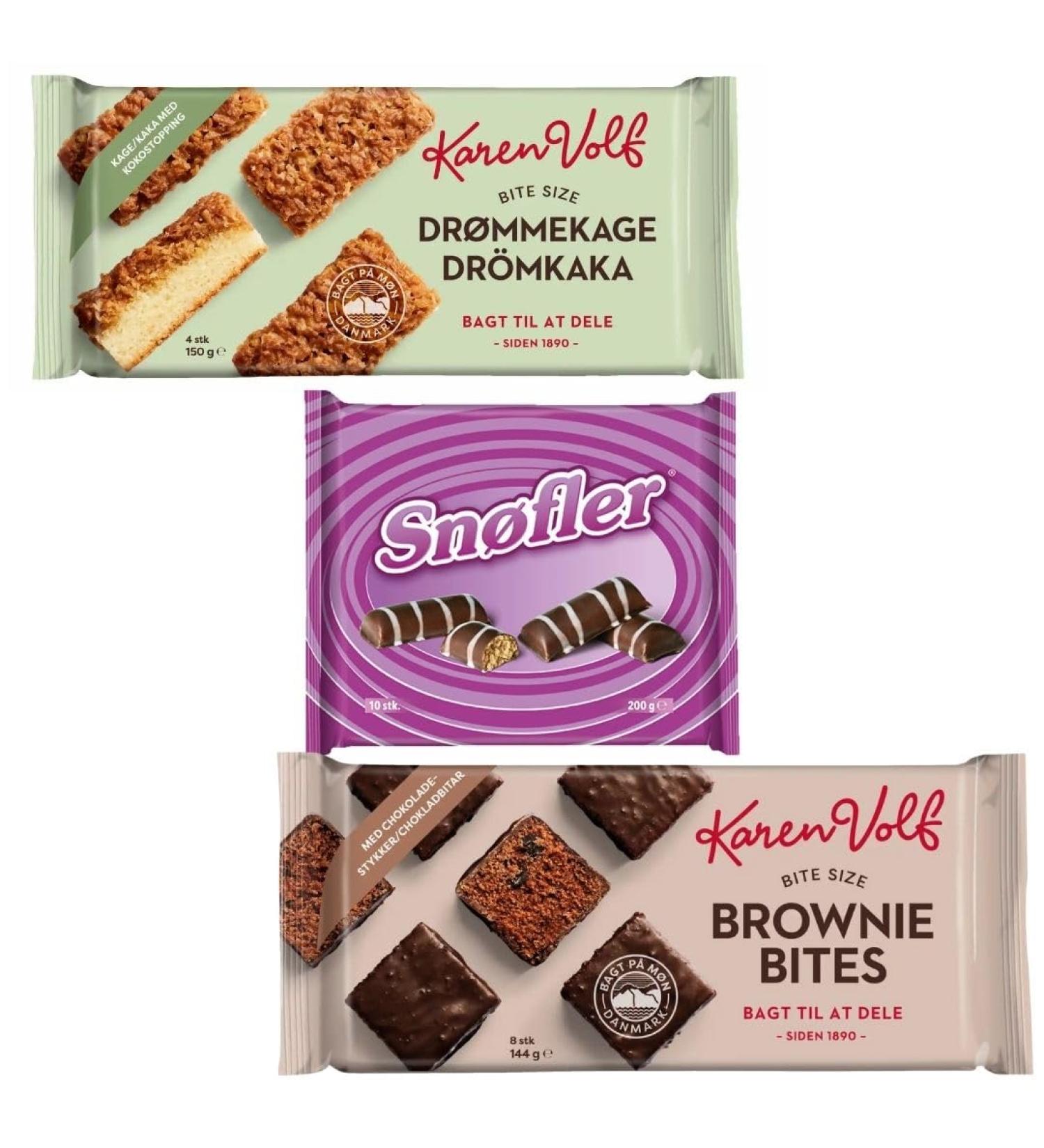  Needforsweet Karen Volf Cake Set of 3 494 g | Brownies 144 g Dr mmekage 150 g Sn fler 200 g | Danish Pastry Mix Pack | Ready to Eat | For Coffee Time Guests and On the Go - Buy Online on GoSupps.com