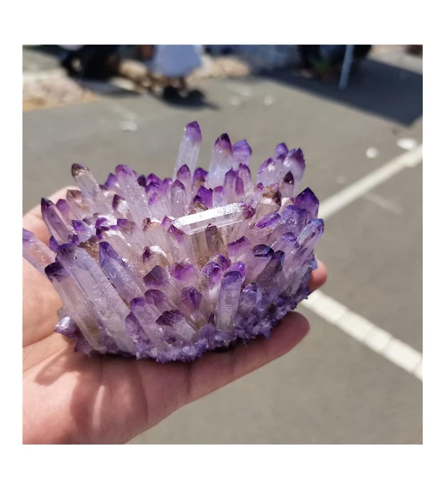 Natural Crystal Rough Crystal Natural Purple Ghost Phantom Quartz Crystal Cluster Rock Stones and Crystals Reiki Specimen Home Deco Crystal (Size : 300-350g) - Buy Online on GoSupps.com
