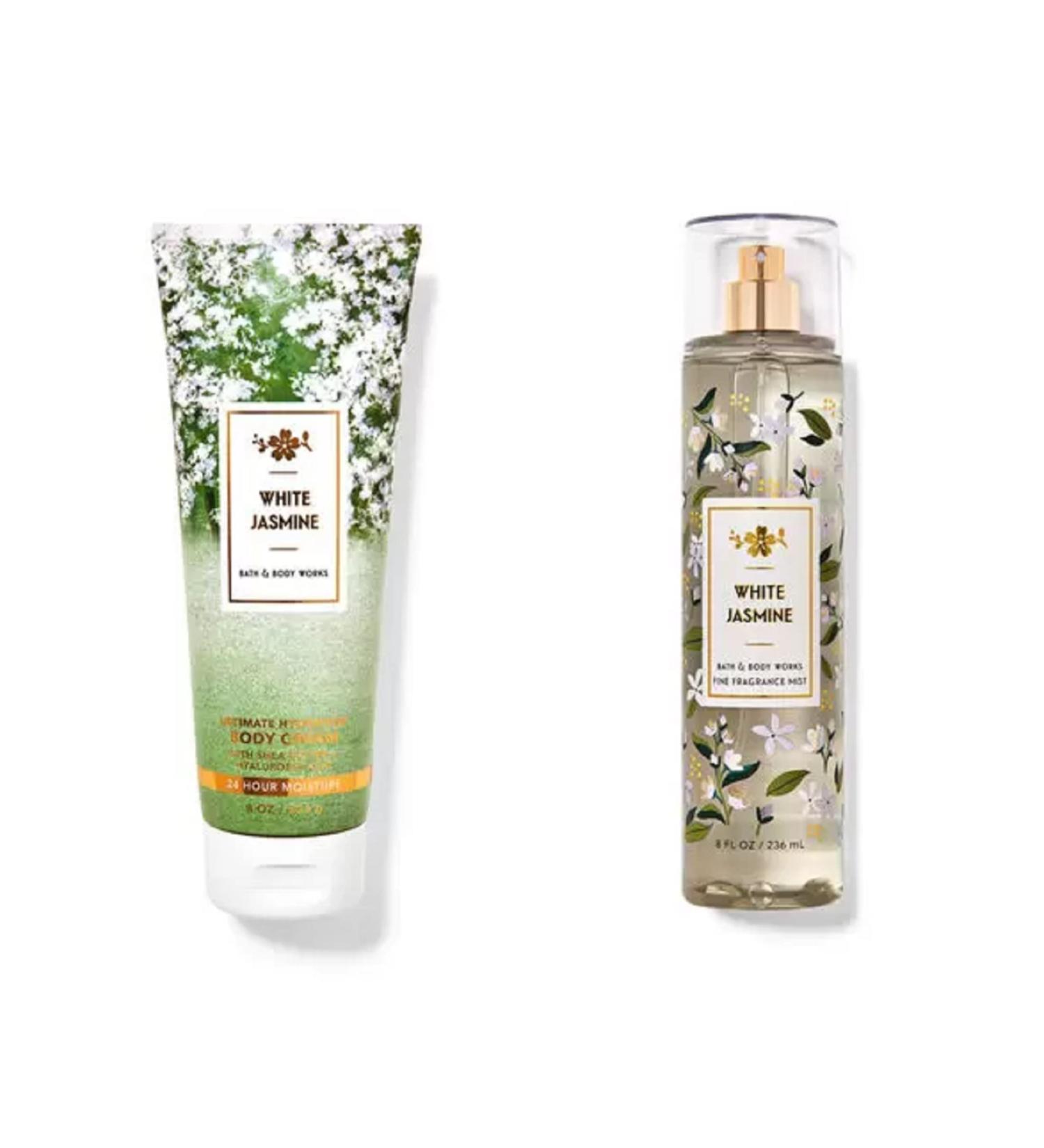 Bath and Body Works White Jasmine Fine Fragrance Mist & Ultra Shea Body Cream - Full Size - Buy Online on GoSupps.com
