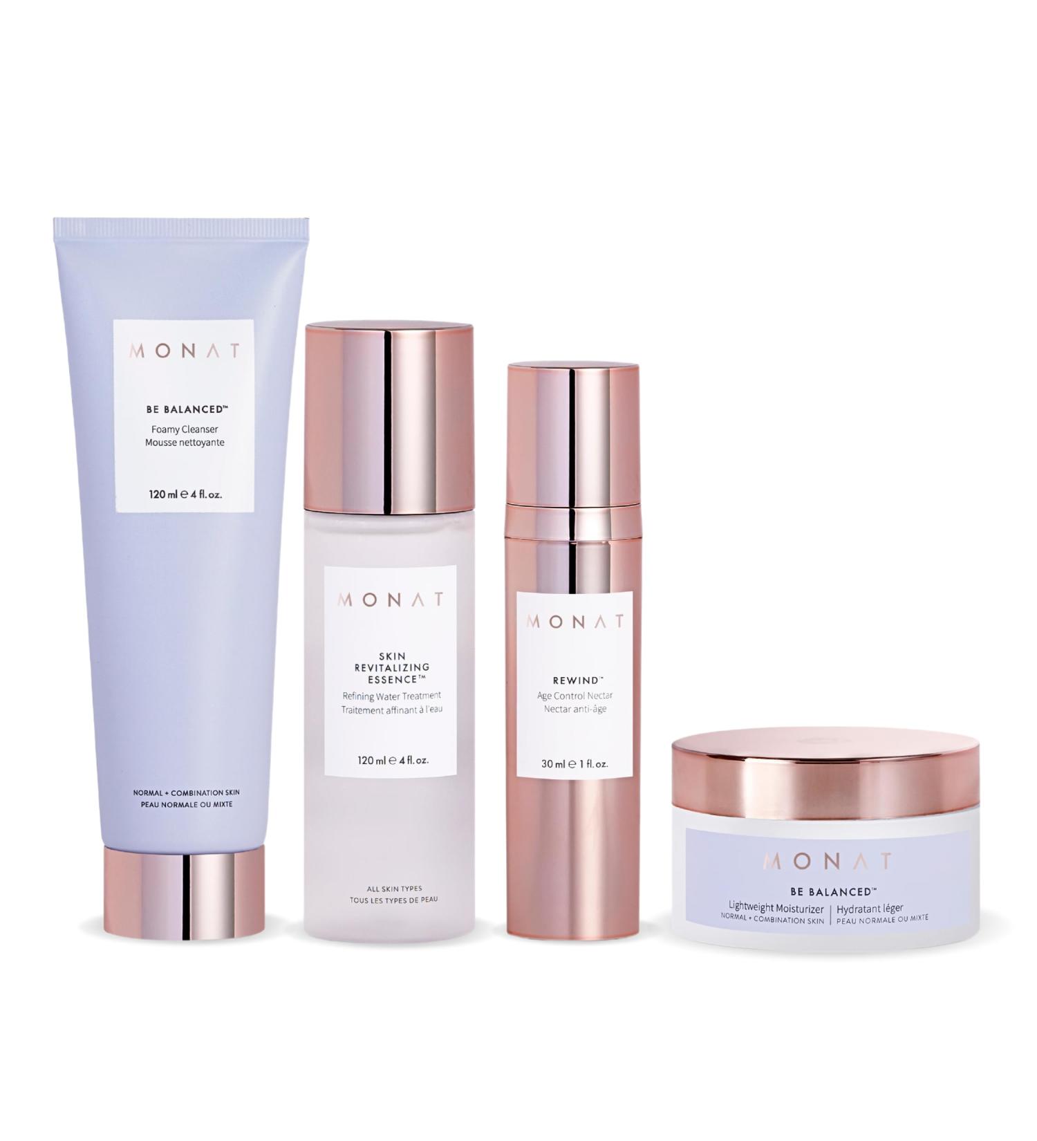 Monat BE BALANCED System for Normal & Combination Skin - Brighten & Renew with Foamy Cleanser Revitalizing Essence Age Control Nectar & Lightweight Moisturizer - Shop Internationally - Buy Online on GoSupps.com