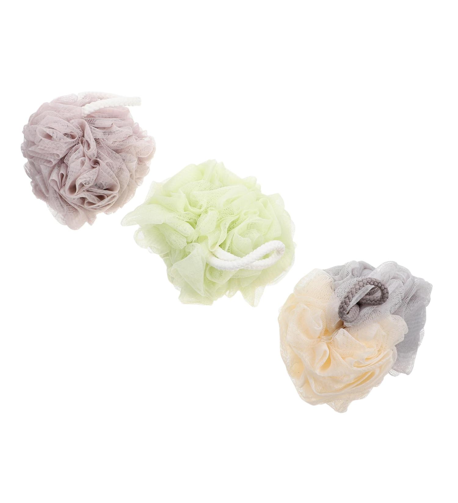 Mipcase 3pcs Bath Ball & Flower Bathing Accessories for Kids | Shower Puffs Loofah & Skin Cleaning Tools - Buy Online on GoSupps.com
