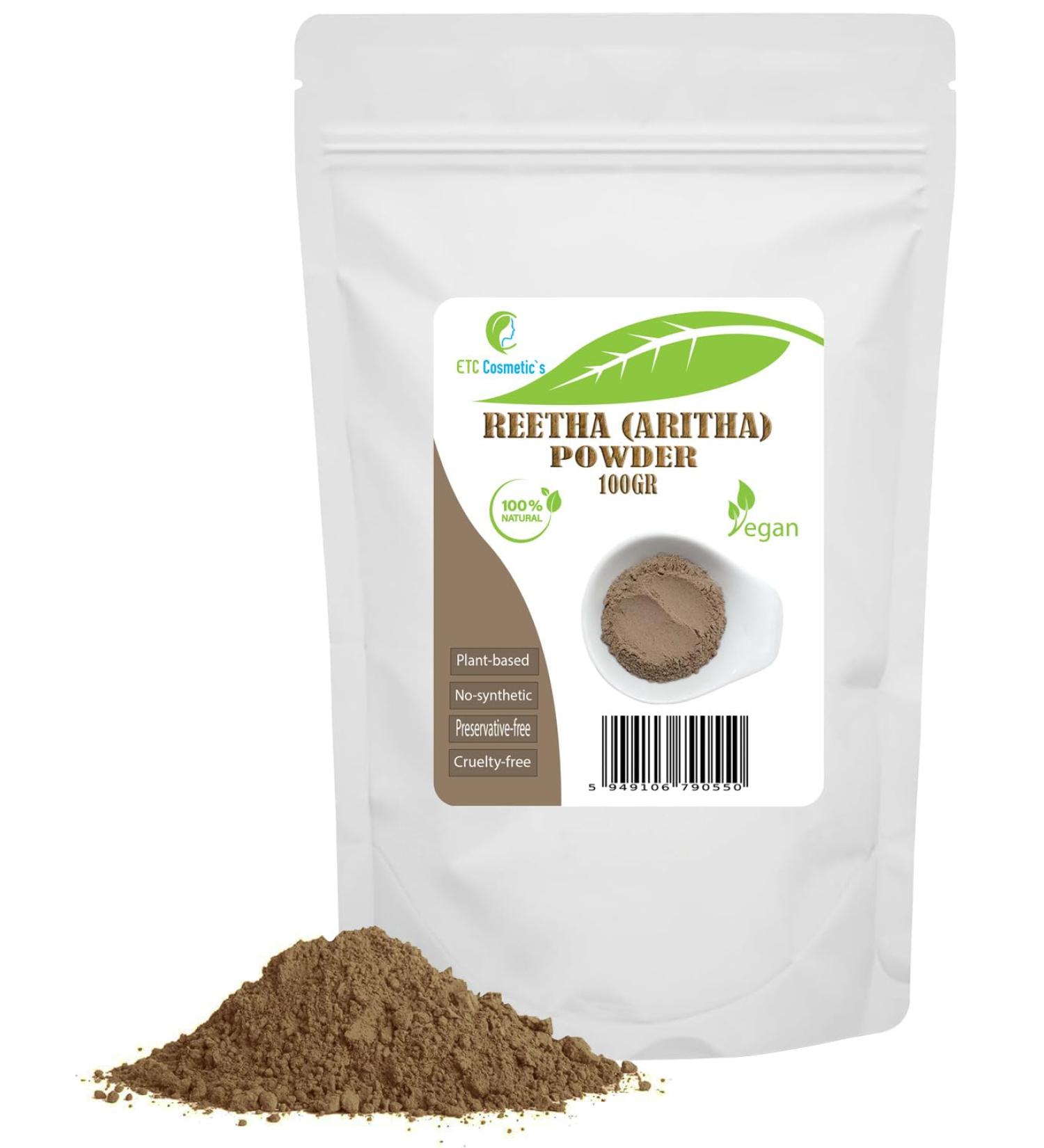 Reetha Powder (Aritha) - 100g - Naturally cleanses skin and hair helps fight dandruff and nourishes hair - 100% natural - Buy Online on GoSupps.com