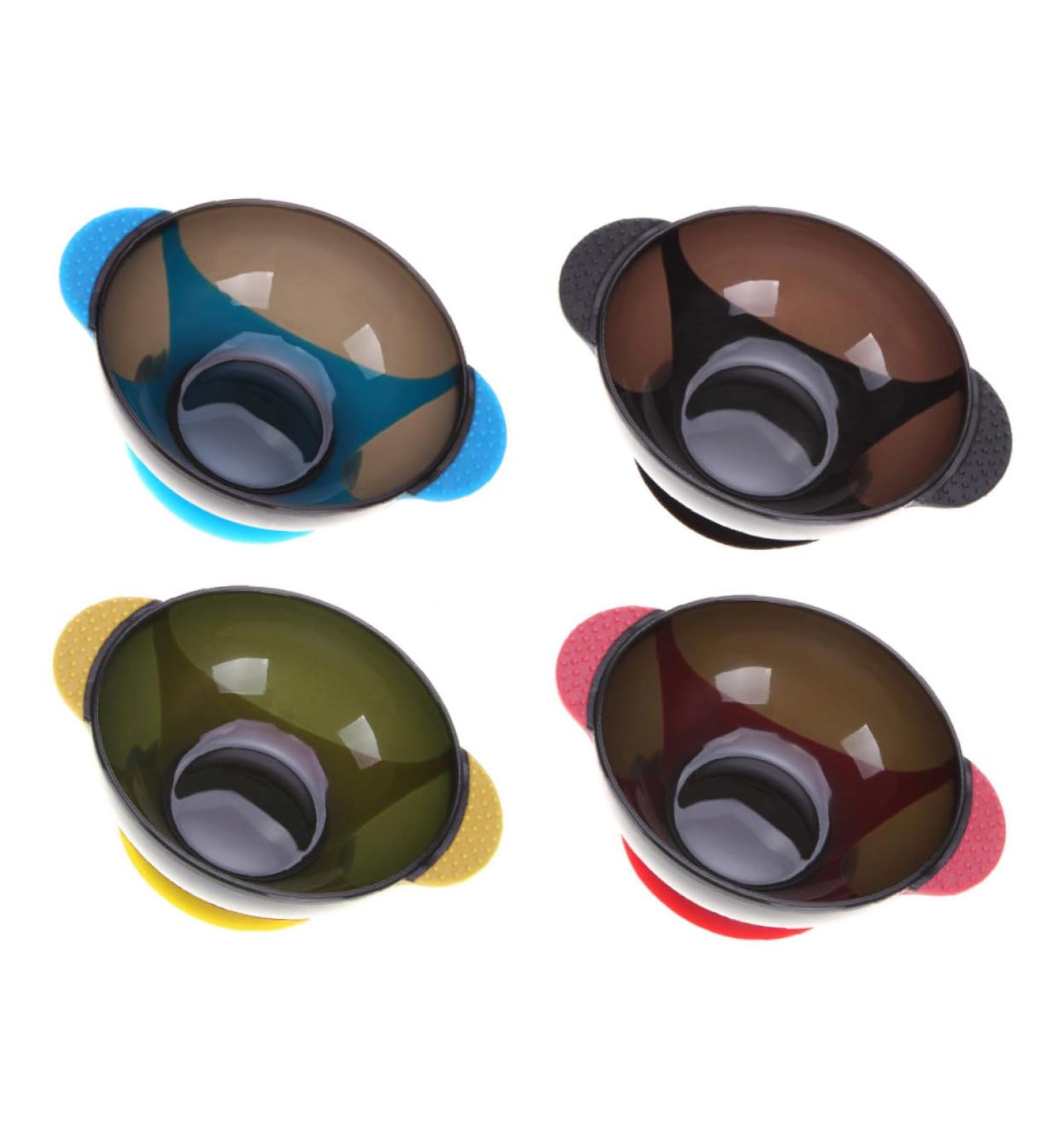 SHERCHPRY 4 Pi ces Bol de Capillaire Antid rapant avec Ventouse de Bols de M lange Silicone pour Salon de Coiffure Noir Bleu - Buy Online on GoSupps.com