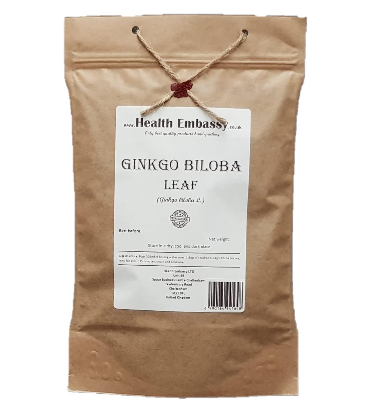  HEALTH EMBASSY Health Embassy Ginkgo Leaf Herbal Tea | Ginkgo Biloba L | Ginkgo Biloba Leaf Tea 100g - Buy Online on GoSupps.com