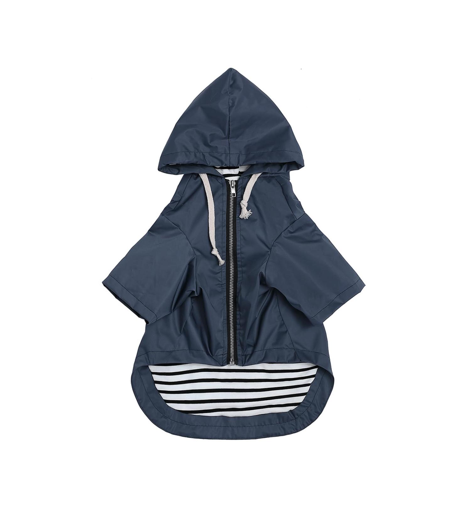 Minezi Hundred Coat - Blue XS with Reflective Buttons Wind & Rainproof Adjustable Cord Removable Hood | International Shipping Available - Buy Online on GoSupps.com