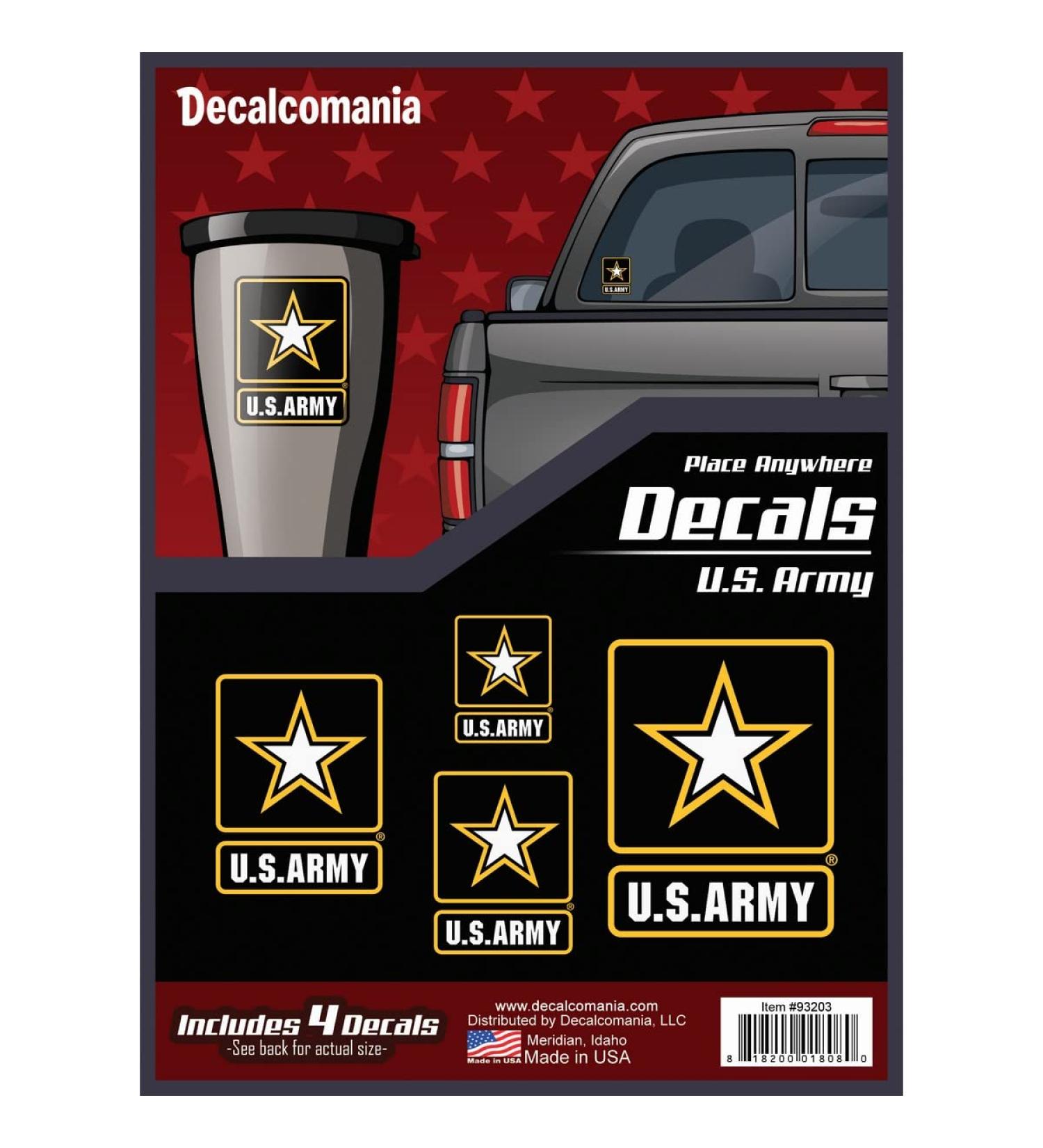 Officially Licensed U.S. Army Decals - Military Collection 4-Piece Sticker Set for Cars, Trucks, Phones, Tablets, and Laptops - Large Army Decals 1.75 to 4 Inches - Buy Online on GoSupps.com
