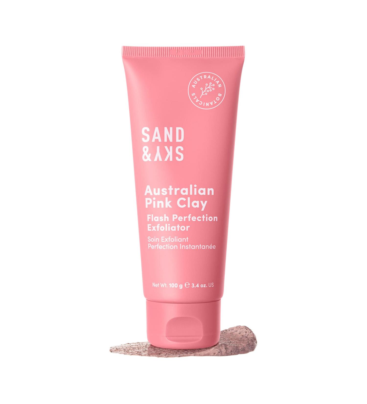 Sand & Sky Flash Perfection Exfoliating Treatment Face Scrub - Australian Pink Clay Facial Exfoliator with Rosehip, Grapeseed & Olive Oil (3.4 oz) - Buy Online on GoSupps.com