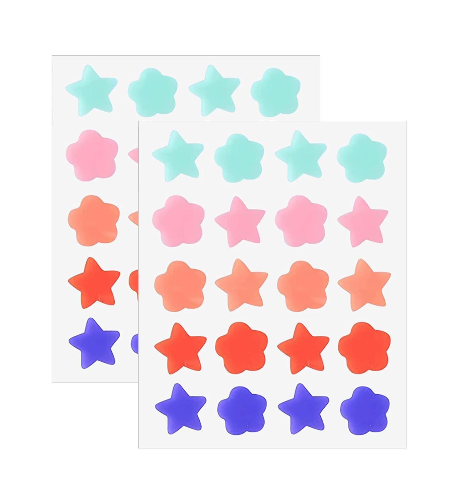 LuckyOpt Hydrocolloid Dressing Acne Patch 2Pieces(40Dots) Star Face Pimple Patches to Absorbs Oil Moisturizes Calms & Relieves Acne First Aid for Covering Bacne and Pimples (multicolor) - Buy Online on GoSupps.com