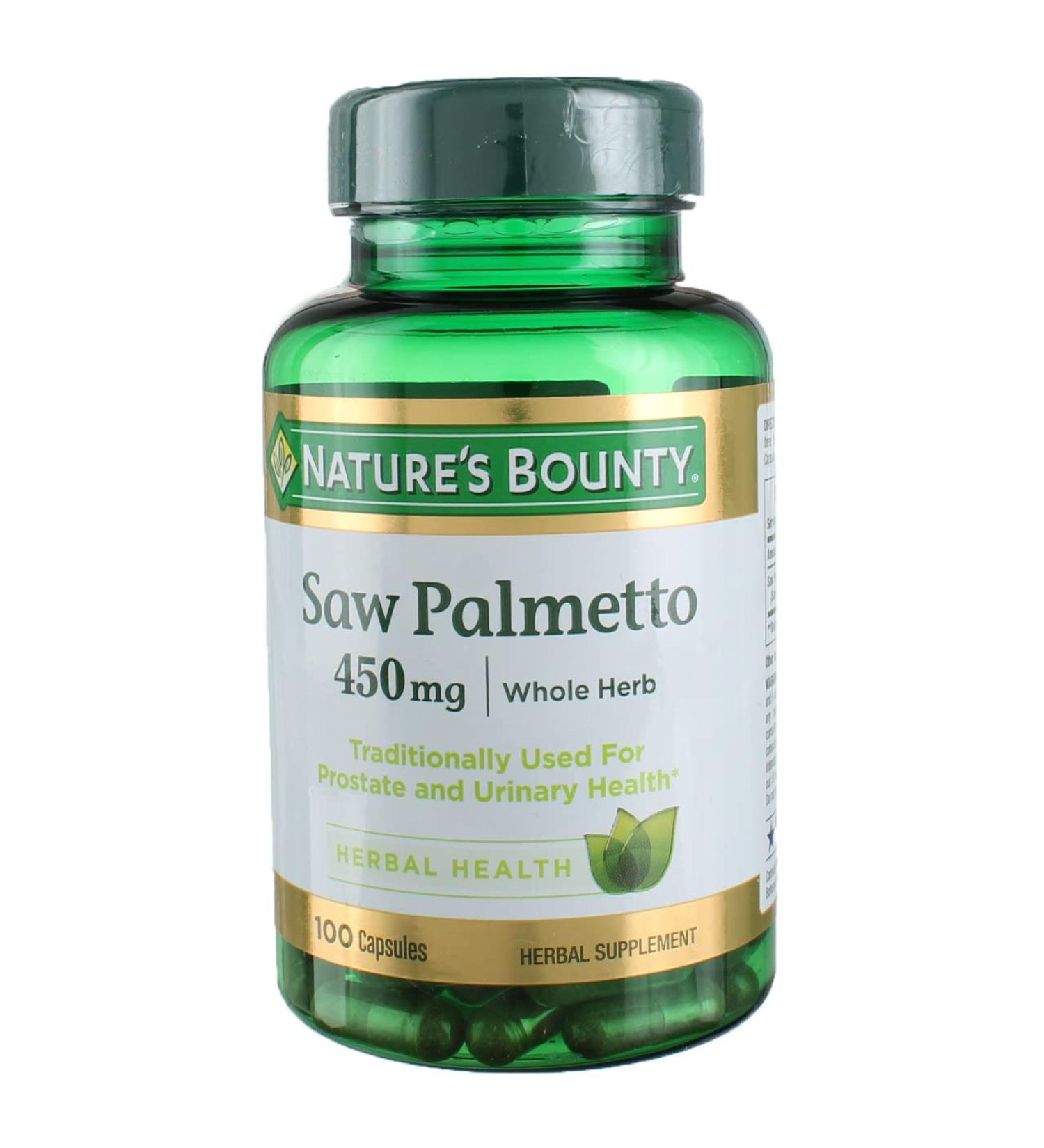 Nature's Bounty Saw Palmetto 450 mg 100 Capsules (Pack of 3) - Buy Online on GoSupps.com