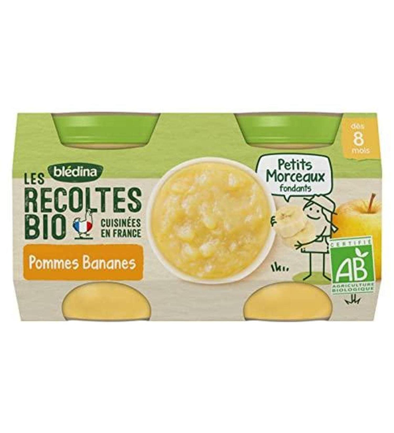 Les R coltes Bio - Pommes bananes - Petits Morceaux - D s 8 Mois - 2x130g
