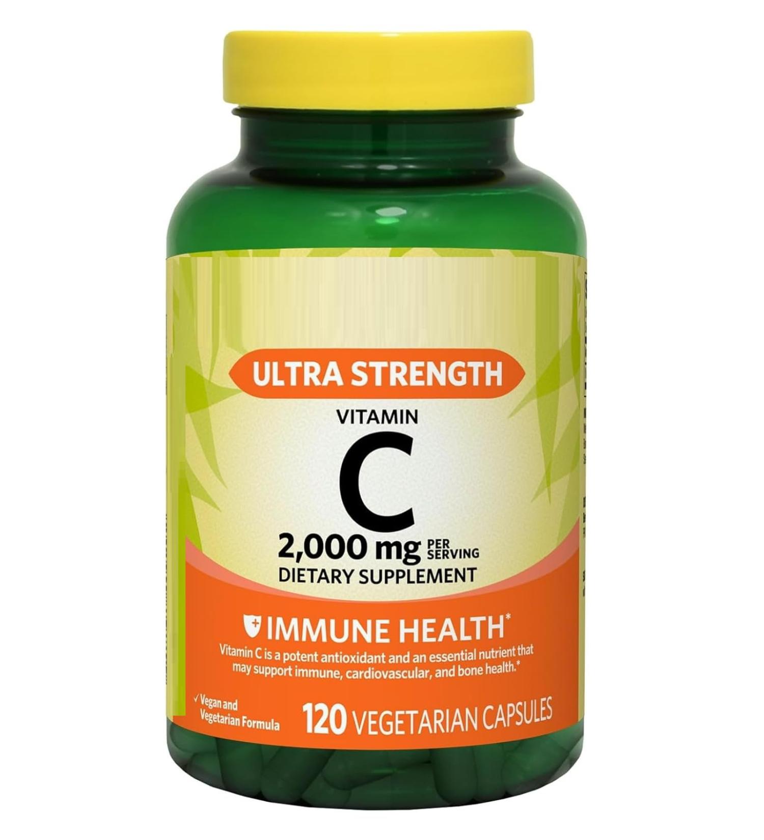 SEDLAV Ultra Strength Vitamin C Capsules Dietary Supplement 2 000 mg 120 Count + Sticker Designed for Consistent Daily Intake in Structured Wellness Routines