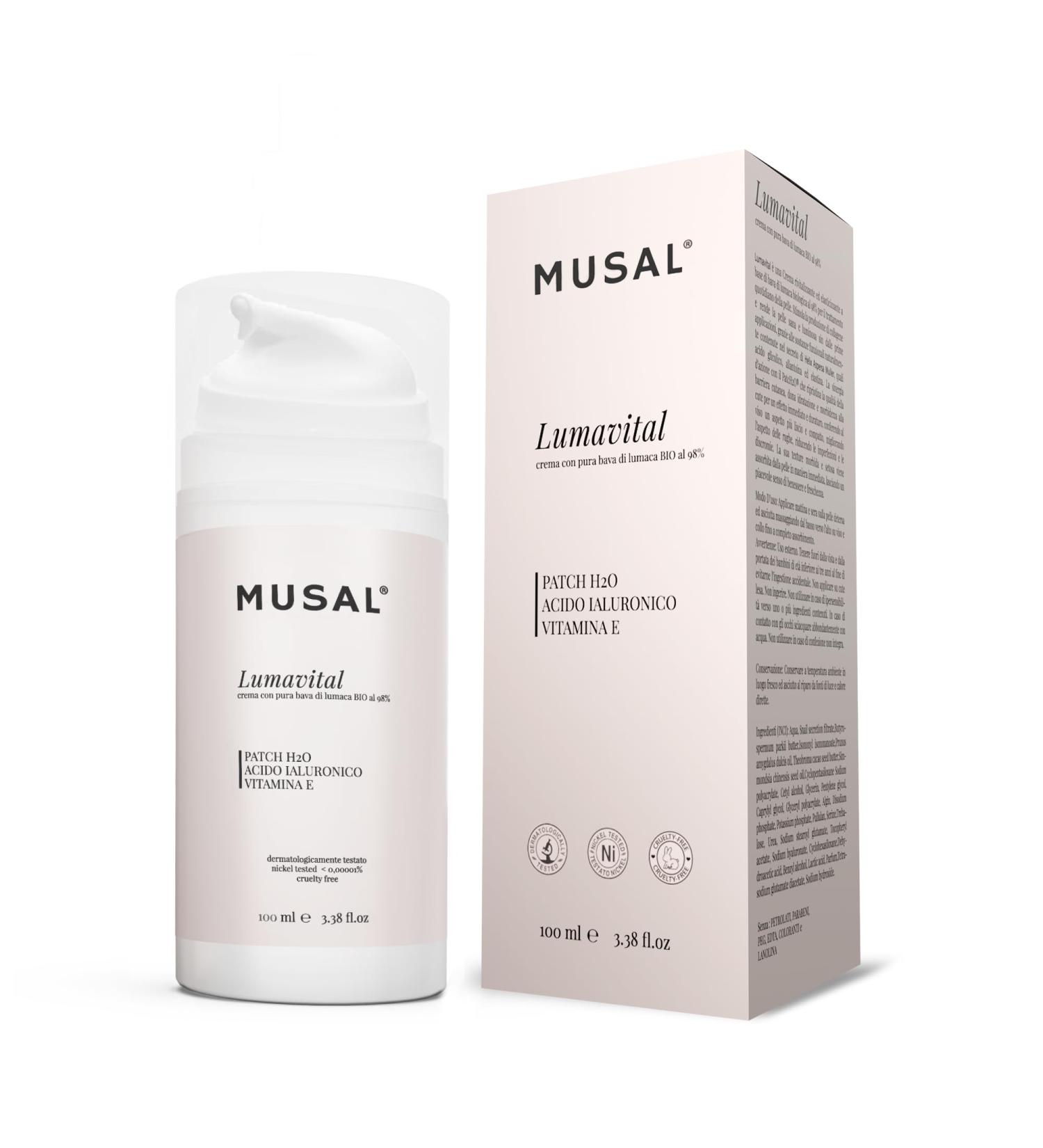  MUSAL Organic snail mucin face cream 100ml - Anti-wrinkle anti-aging face cream - Long-lasting moisturizing cream with hyaluronic acid for combination oily and dry skin - Buy Online on GoSupps.com