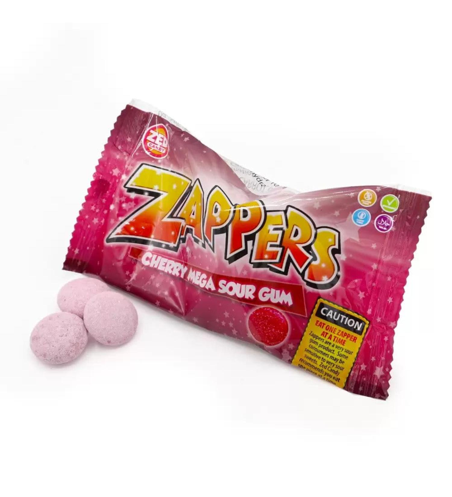 Zappers Cherry Mega Sour Gum - 4 Bubblegum Sweets