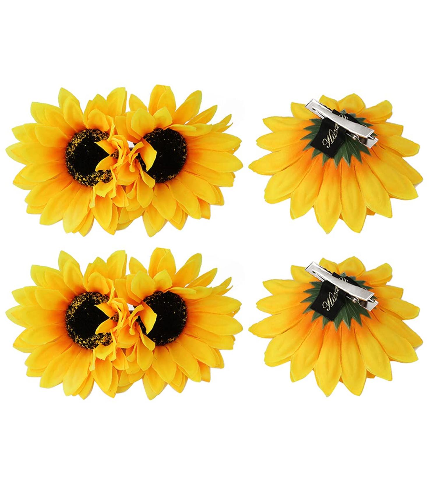 6 Pack Sunflower Hair Clips - Stylish Hair Accessories for Weddings Parties & Beach Getaways - Buy Online on GoSupps.com