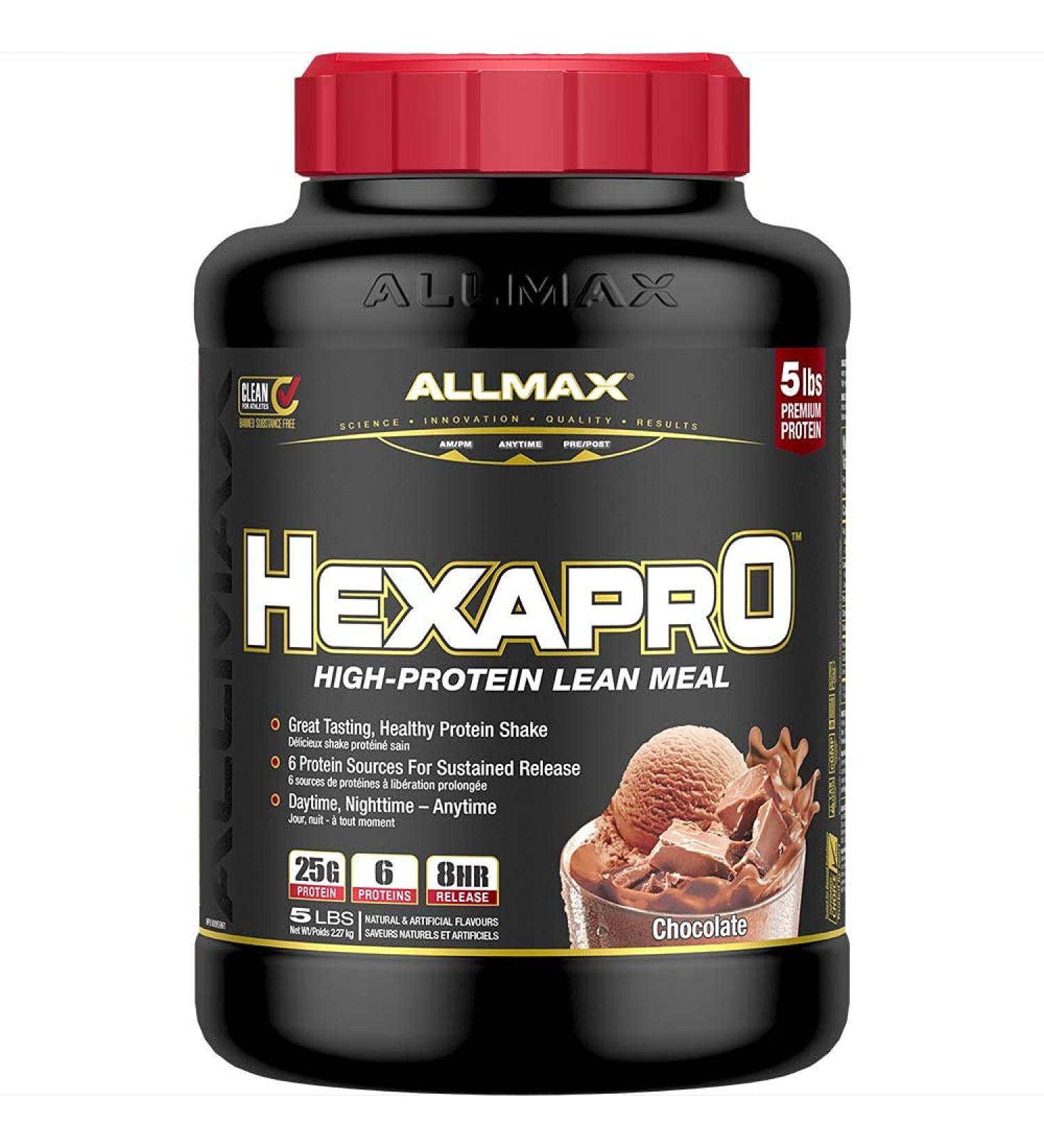 ALLMAX Nutrition - HEXAPRO - Ultra-Premium - 6 Matrices - Sustained-Release Protein Matrix - Chocolate - 5 Pound Chocolate 2.26 kg (Pack of 1) - Buy Online on GoSupps.com