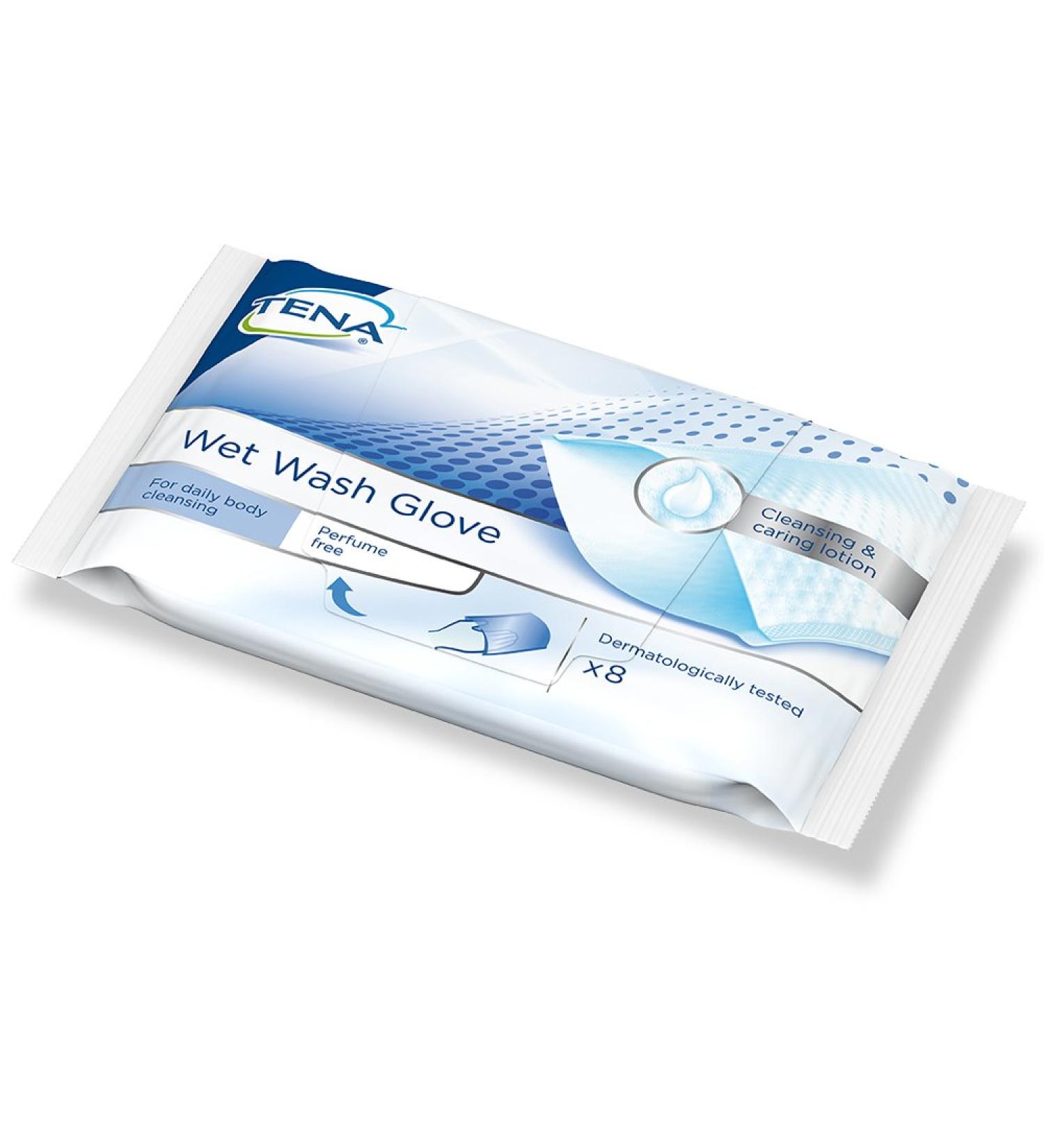 TENA Wet Wash Gloves without perfume (1x5 pieces)