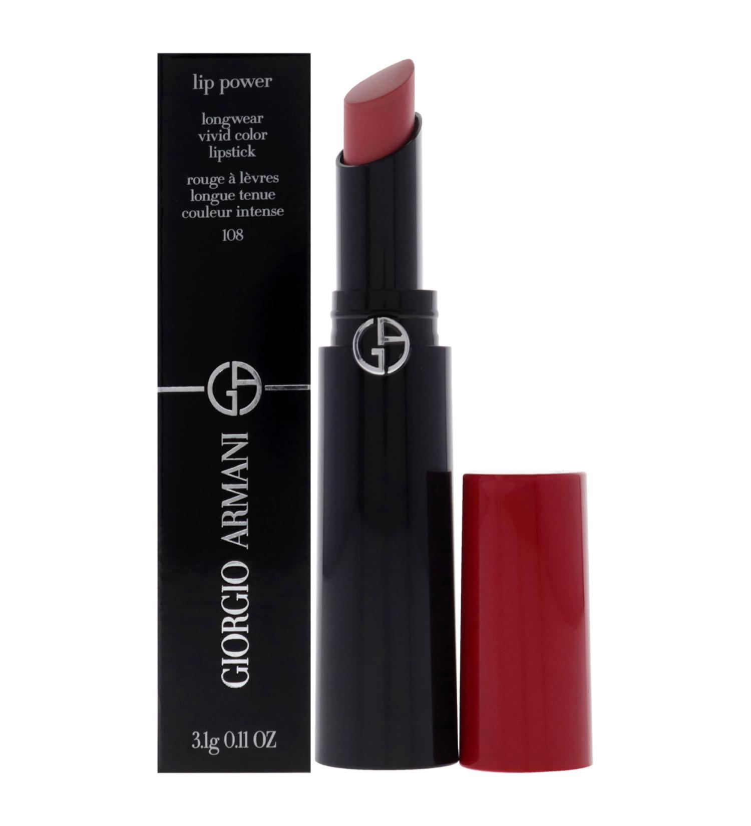 Giorgio Armani Lip Power Longwear Vivid Color Lipstick - 108 In Love | Buy Online Worldwide - 0.11 oz - Buy Online on GoSupps.com