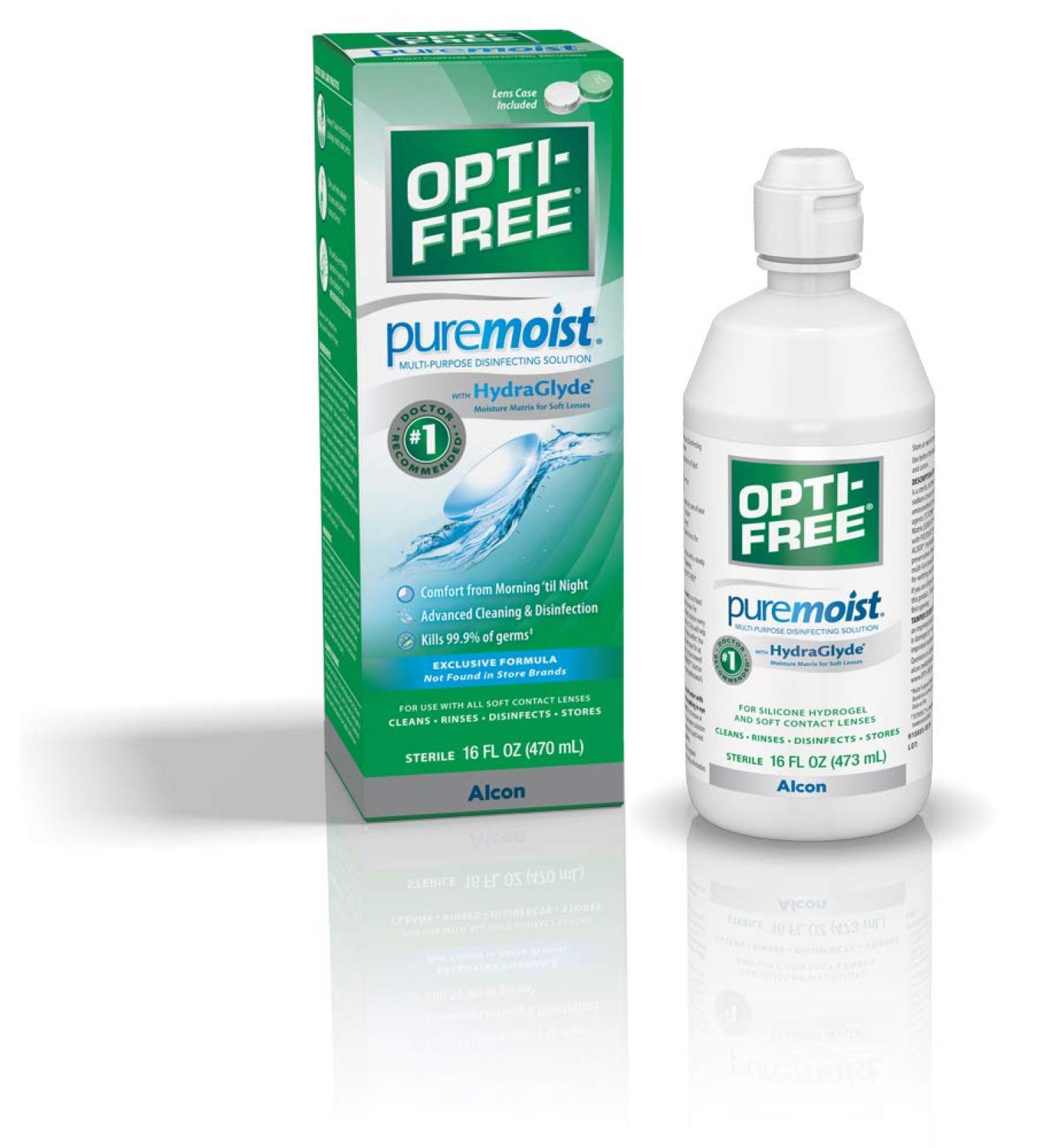 Opti-Free Puremoist Multi-Purpose Disinfecting Solution 16oz with Lens Case | Contact Lens Care - Buy Online on GoSupps.com