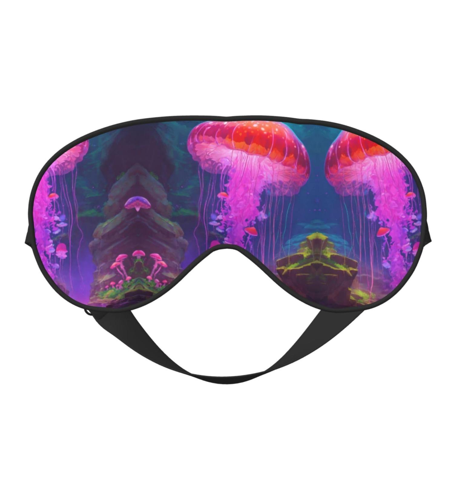 Magic Mushroom Print Unisex Sleeping Eye Mask | Soft Comfortable Light-Blocking Design for Better Sleep - Buy Online on GoSupps.com