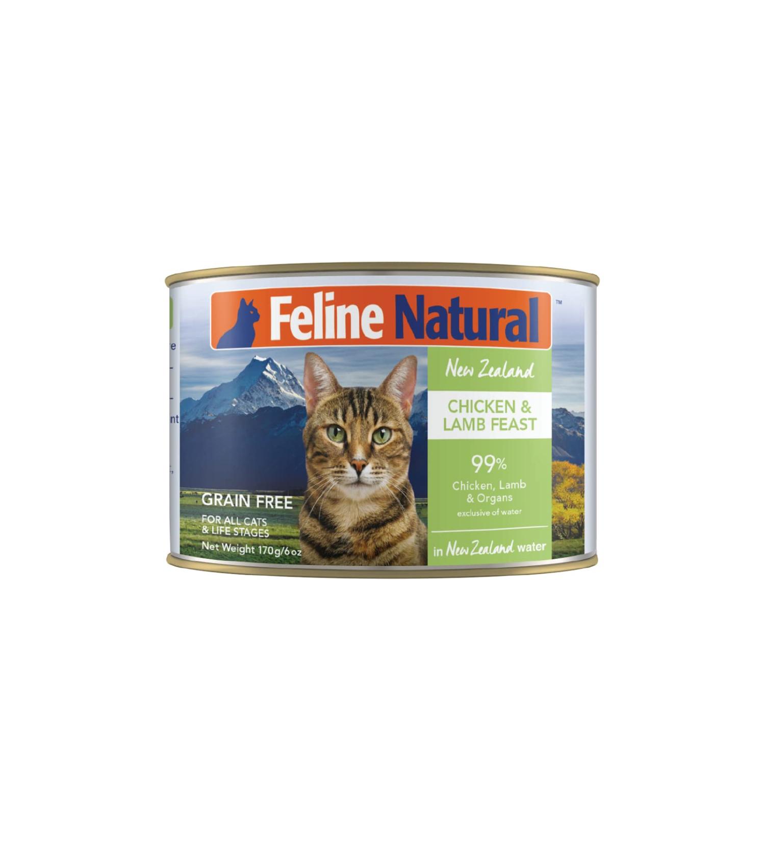 Feline Natural - BPA-Free & Gelatin Free Canned Cat Food - Chicken & Lamb 6oz (12 Pack) - Buy Online on GoSupps.com
