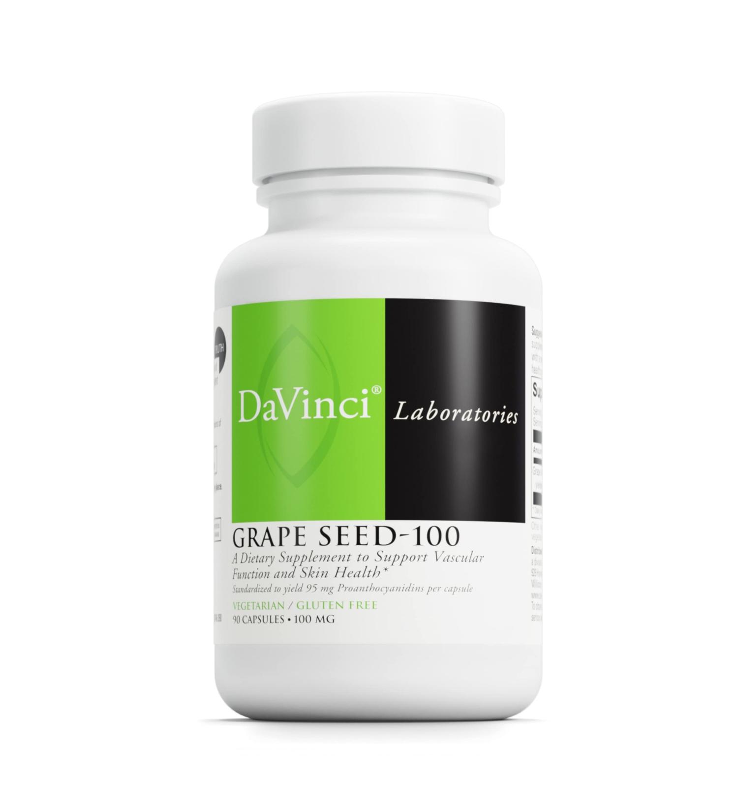 DAVINCI Labs Grape Seed-100 - Immune System & Vascular Support - 100mg Extract - 90 Vegetarian Capsules - Buy Online on GoSupps.com