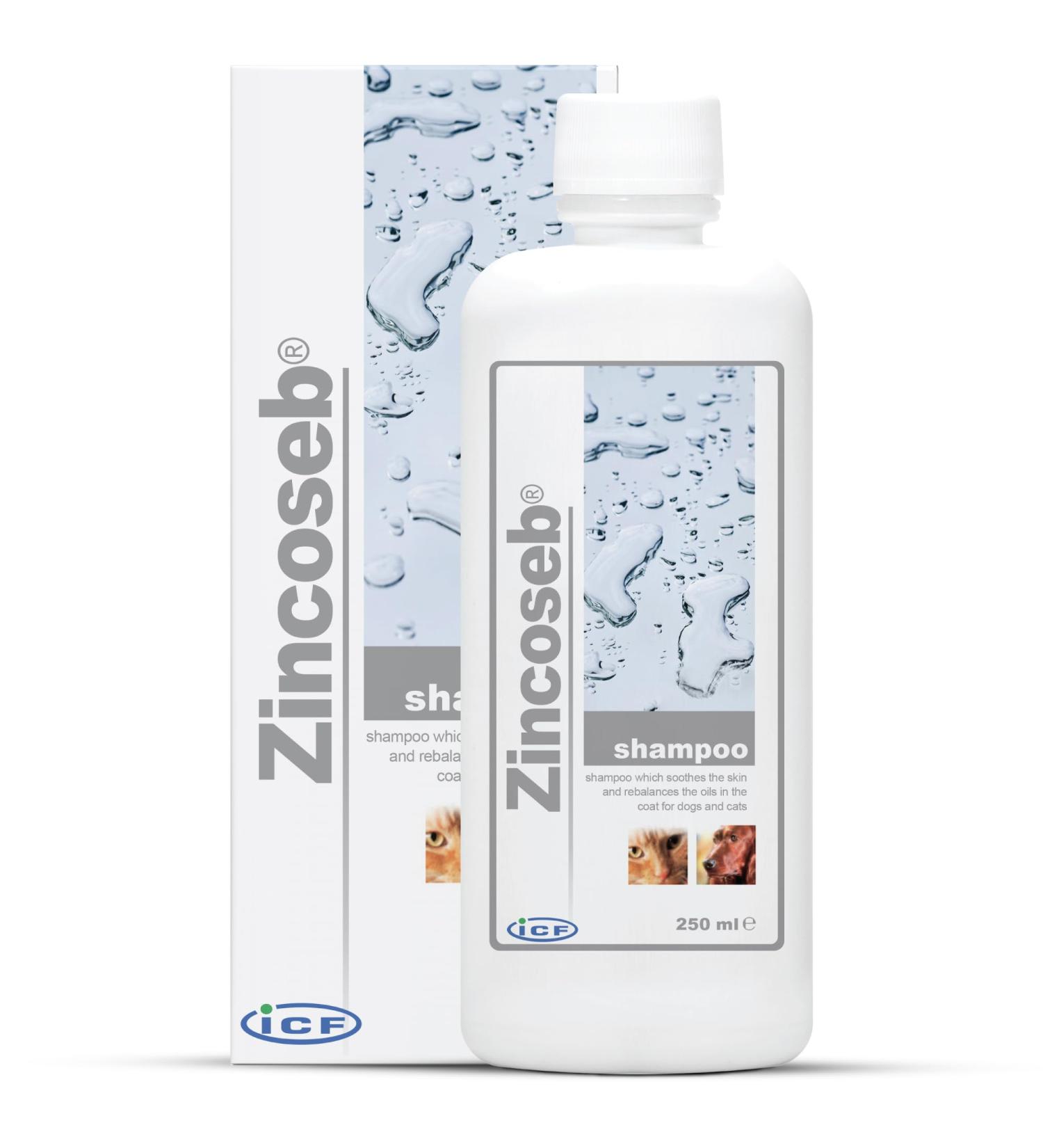 ICF Zincoseb Dog Shampoo 250ml - Anti-Itch, Antifungal, Antibacterial - Sensitive Skin Relief for Dogs & Cats - Buy Online on GoSupps.com