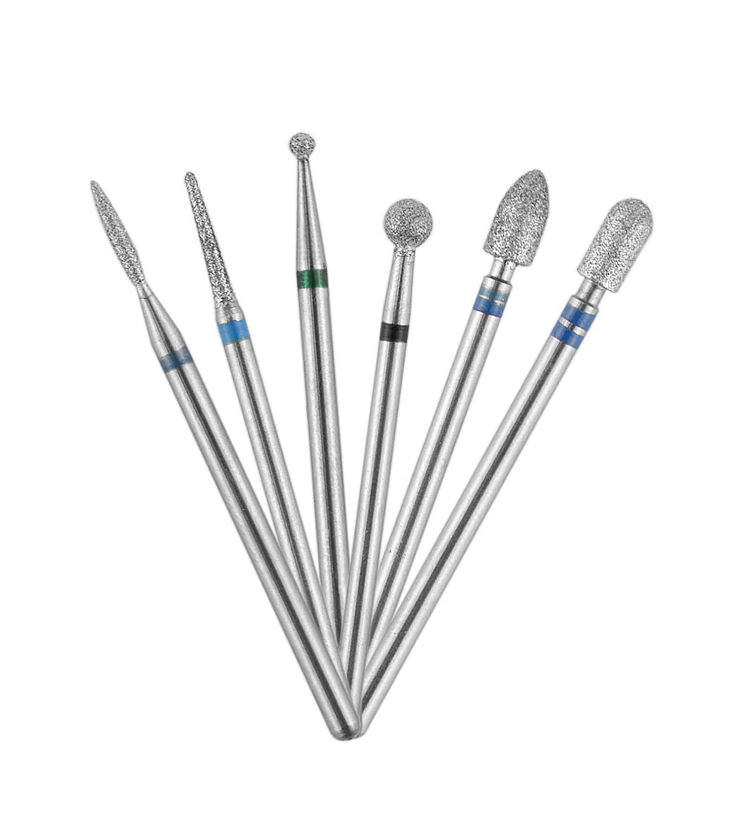 Diamond Nail Head 6PCS Drill Bit Set - Multifunctional Acrylic Nail Tool for Precision Grinding & Peeling | International Shipping - Buy Online on GoSupps.com
