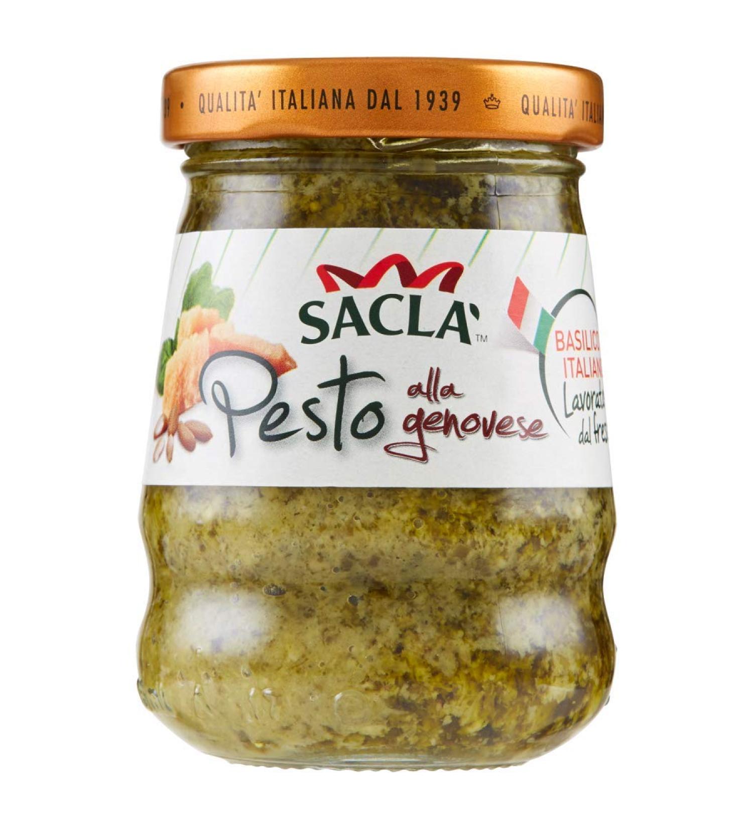 Sacla 6 x Sacl Pesto alla Genovese with basil 90 g from Italy sauce pasta sauce cooking sauces