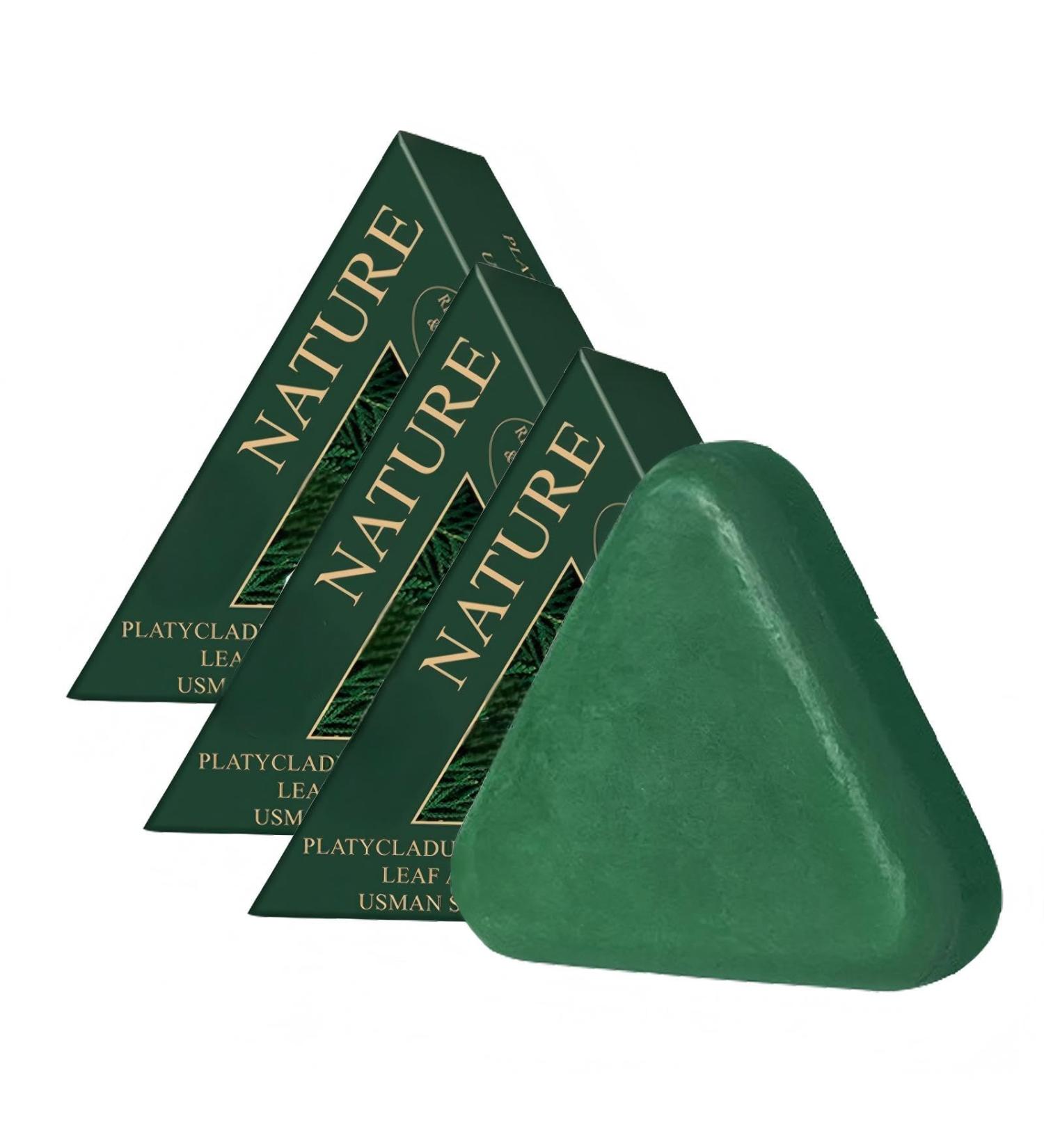 Ekyoune 3 Pcs Nature Triangle Shampoo Bar Nature Seven Green Soap Shampoo Usman Grass Shampoing Gentle Cleansing Strengthen Hair for Women and Men - Buy Online on GoSupps.com