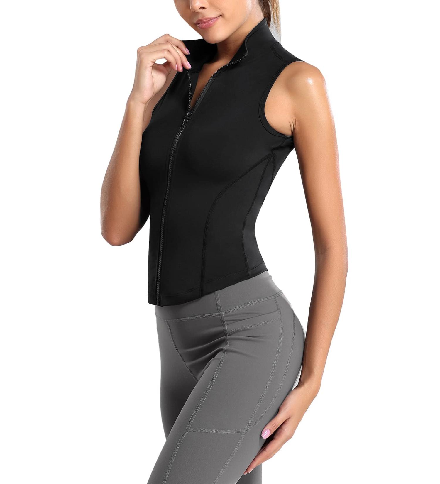 Flygo Women's Sleeveless Yoga Active Jacket Vest - Black Small - Buy Online on GoSupps.com