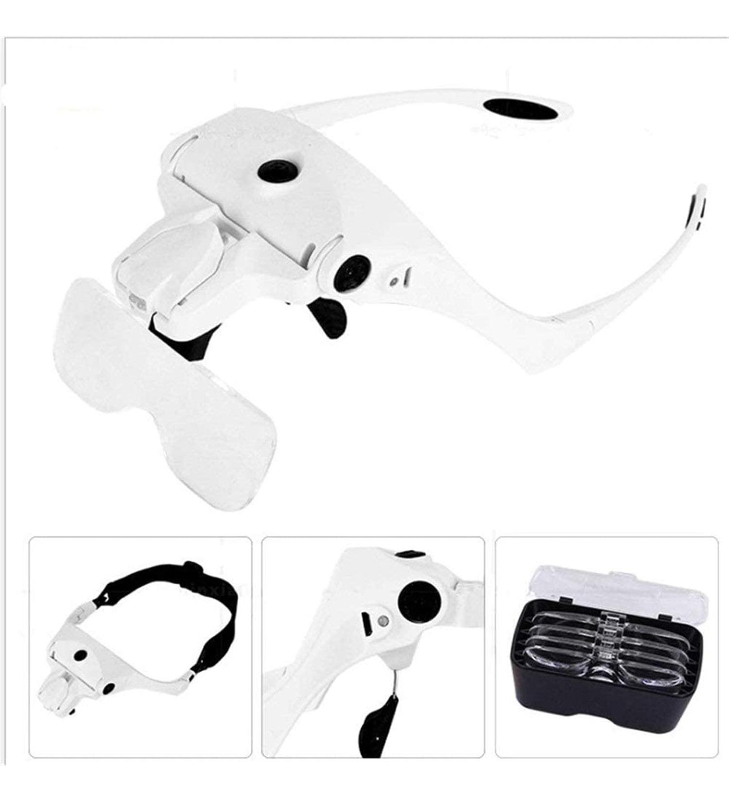 Headband Magnifier Head MountLighted Magnifying Glasses USB Rechargeable Magnifying Glass with Led Lights Headband Magnifier Glasses Maintenance Magnifier for Reading for Reading Jewellery Loupe - Buy Online on GoSupps.com