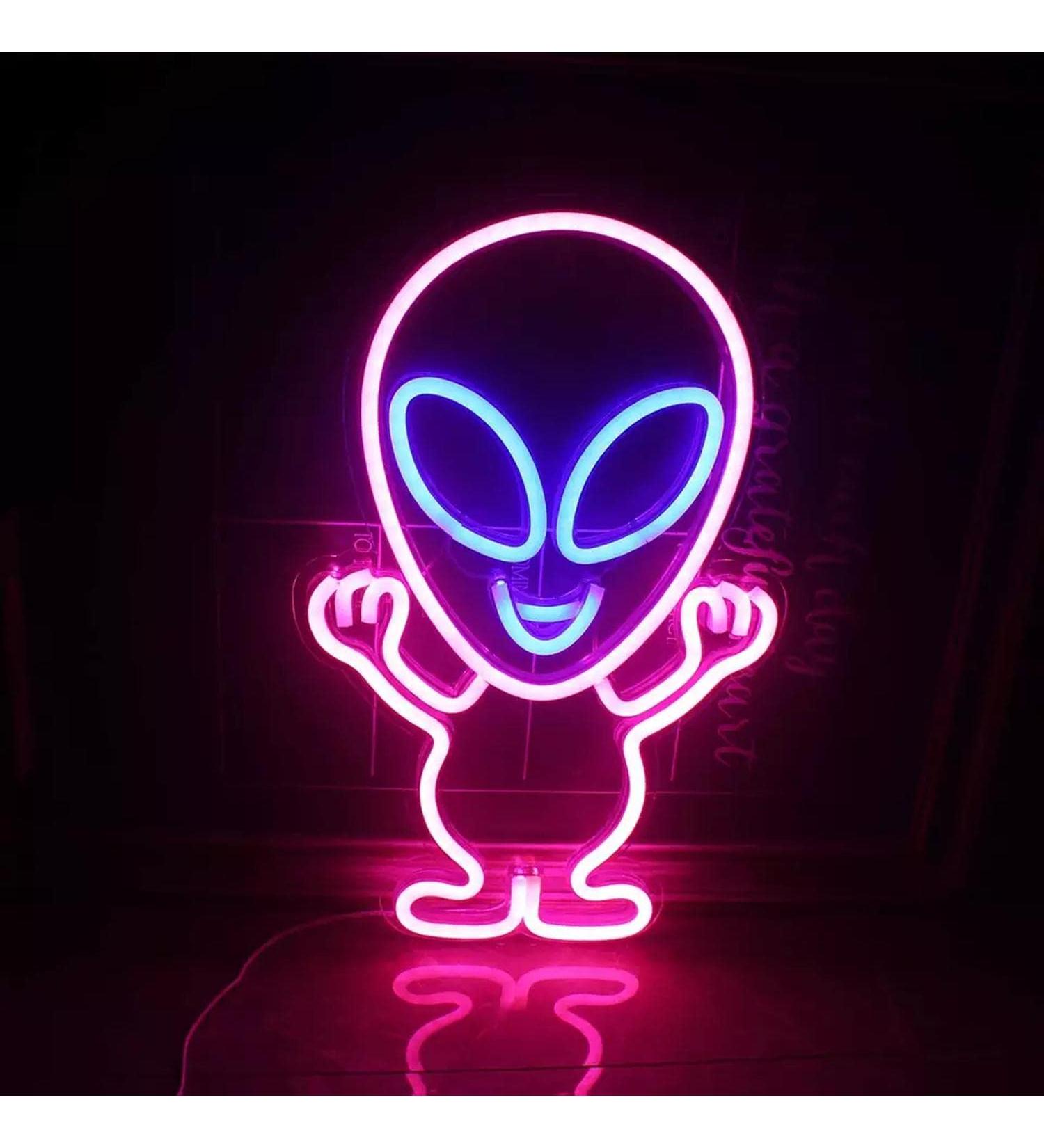 Alien Pink Neon Light | LED Astronaut Wall Art & Party Decoration | Gaming Setup & Christmas Night Light - Buy Online on GoSupps.com