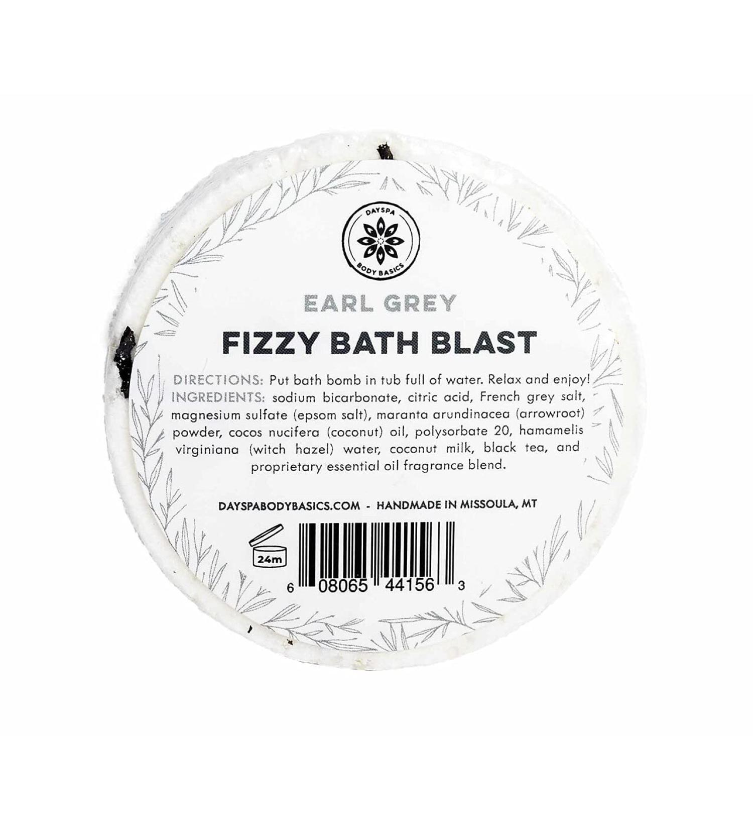 Earl Grey All-Natural Fizzy Bath Blast - Vegan Bath Bomb with Pure Essential Oils | Relaxing Hypoallergenic Plant-Derived USA Handmade - Buy Online on GoSupps.com