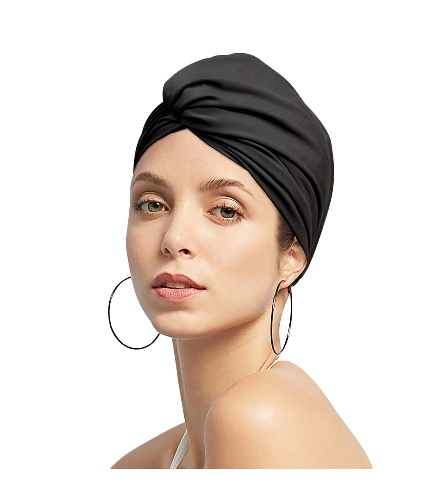 Buy Stylish Women's Swimming Cap - Retro Turban Bath Cap with Ear Protection Slipproof for Long & Short Hair - Perfect for Summer - Buy Online on GoSupps.com