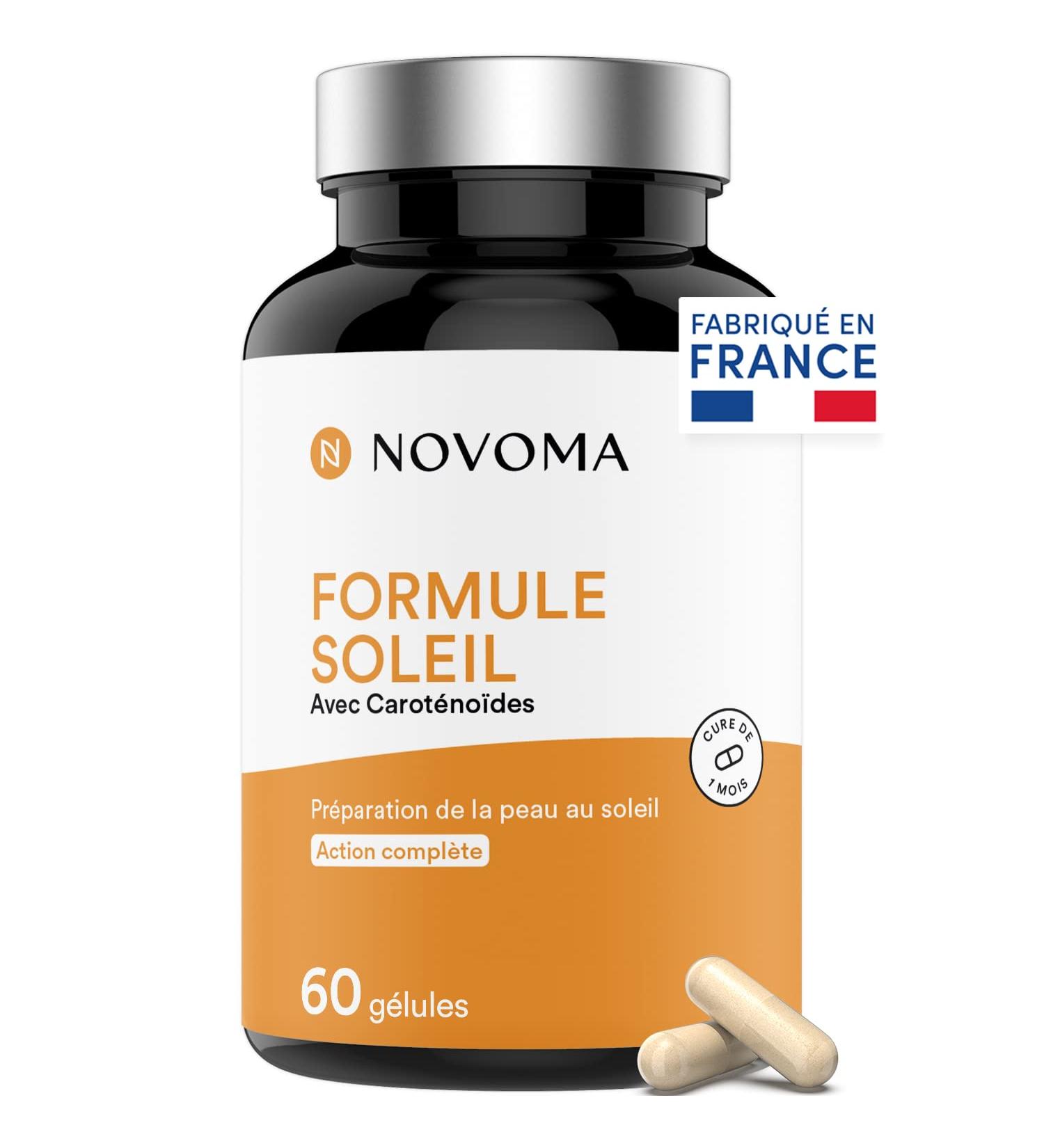 NOVOMA Sun Formula Activator and Tan Accelerator 7 Natural Active Ingredients including Beta-Carotene Burdock and Copper Preparation and Protection Skin in the Sun 60 Capsules Made in France - Buy Online on GoSupps.com