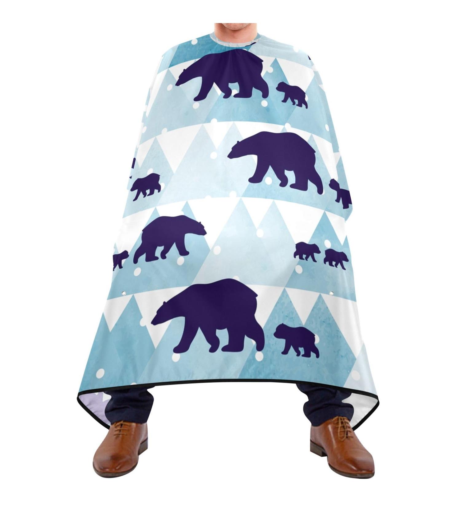Waterproof Barber Cape - Polar Bear Mom & Son Unisex Cheetah Haircut Bib for Men | Premium Hair Cutting Cape - Buy Online on GoSupps.com