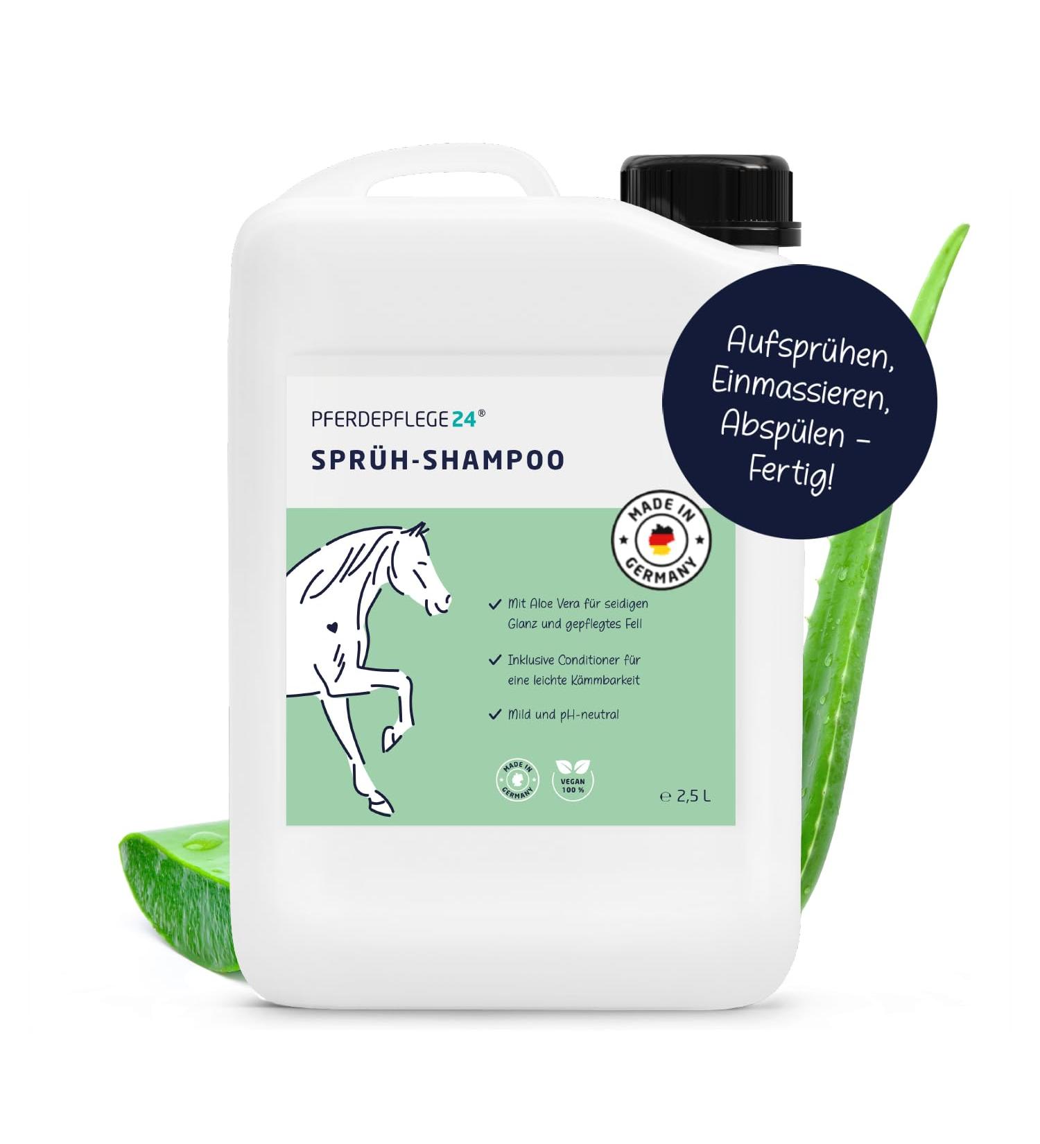 Buy Horse Care 24 Mild Spray Shampoo | pH Neutral Horse Shampoo for Glossy Healthy Hair - Available in 0.5L 1L 2.5L 5L & 10L Canisters - Buy Online on GoSupps.com