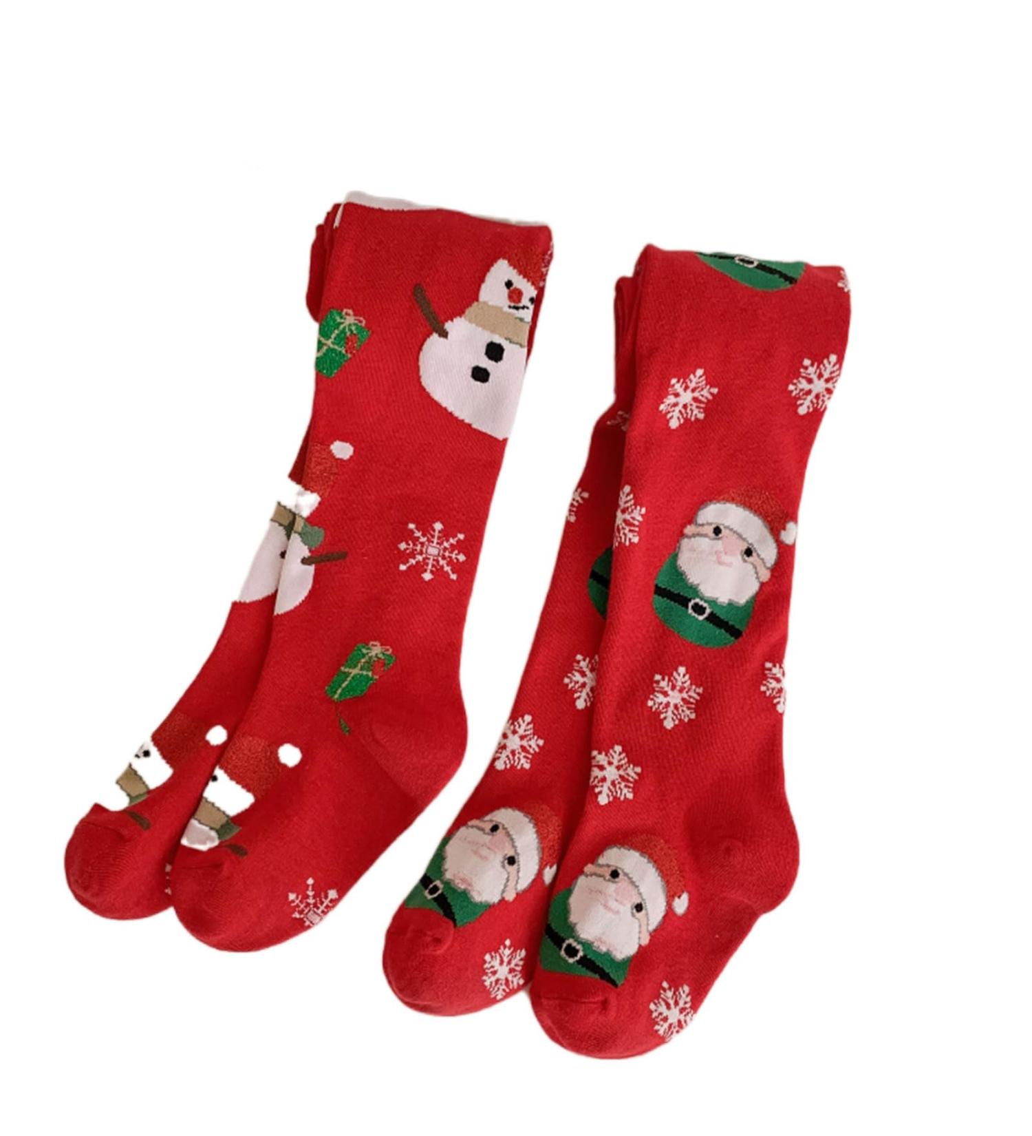 Silkglory Christmas Baby Girl Tights Red Cotton Pantyhose for Toddler 7 9 Years