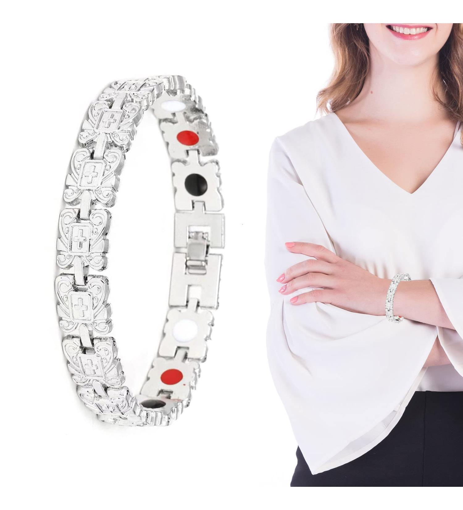 Moxeupon Lymph Magnet Wristband - Lymphatic Drainage Bracelet for Weight Loss | Silver Healthcare Gift for Women & Men - Buy Online on GoSupps.com